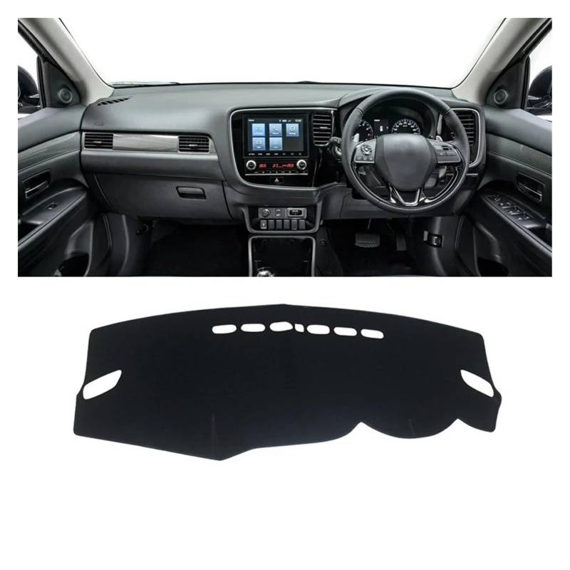 Car Dashboard Cover Pad Für Mitsubishi Für Outlander 3 Für PHEV 2013-2020 Auto-Armaturenbrett-Abdeckung Sonnenschutzmatte Pad Instrumententafel Teppiche(A RHD Black Side) von AVNVNCNO