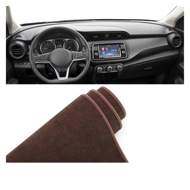 Car Dashboard Cover Pad Für Nissan Für Kicks Für P15 2016-2018 2019 2020 2021 2022 2023 2024 Auto Dashboard Pad Instrument Schreibtisch Abdeckung Matte(B LHD Brown) von AVNVNCNO