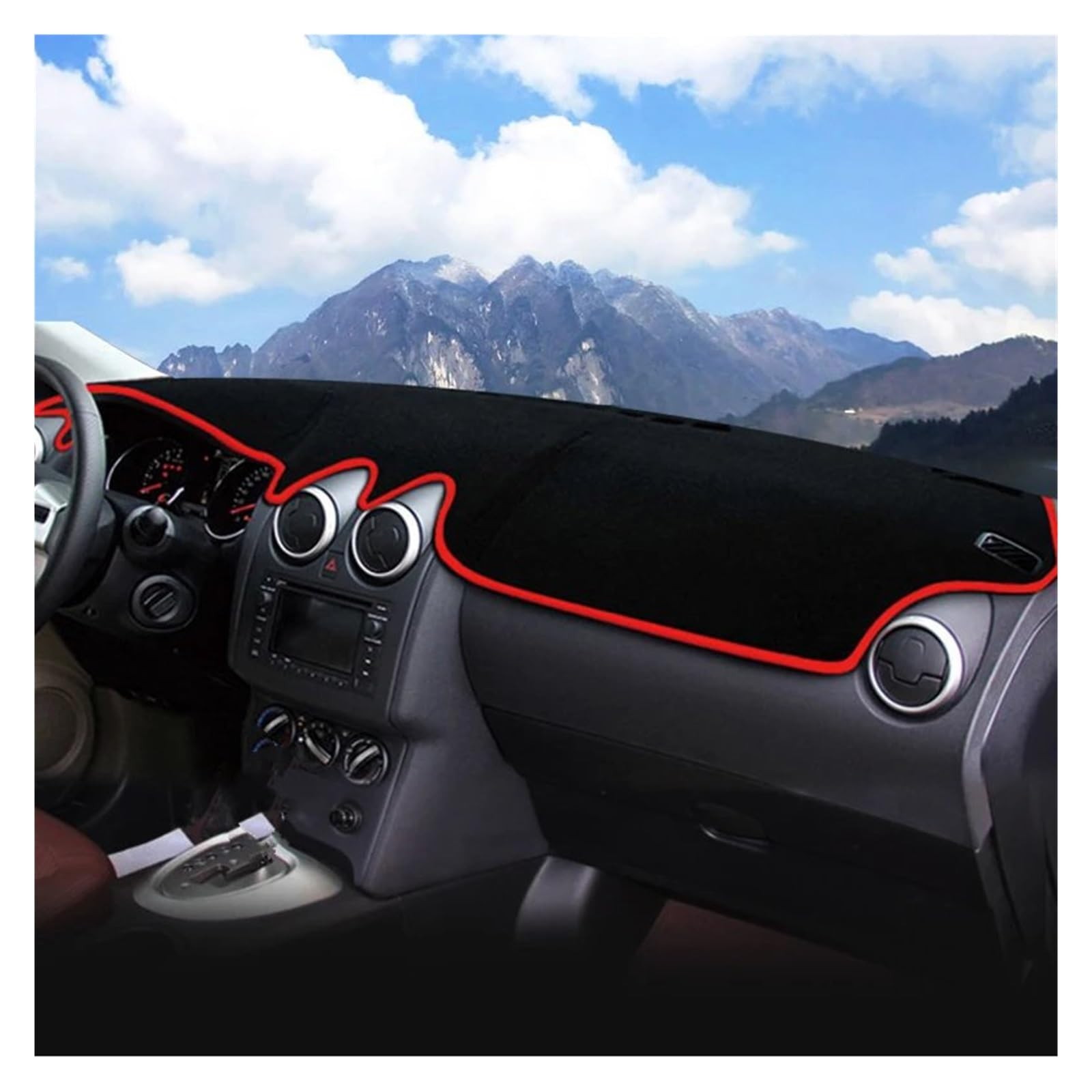 Car Dashboard Cover Pad Für Nissan Für Qashqai Für J10 2008 2009 2010 2011 2012 2013 Auto Armaturenbrettabdeckung Sonnenschutzpolster Instrumententafel Teppiche Matten(Without GPS Red) von AVNVNCNO