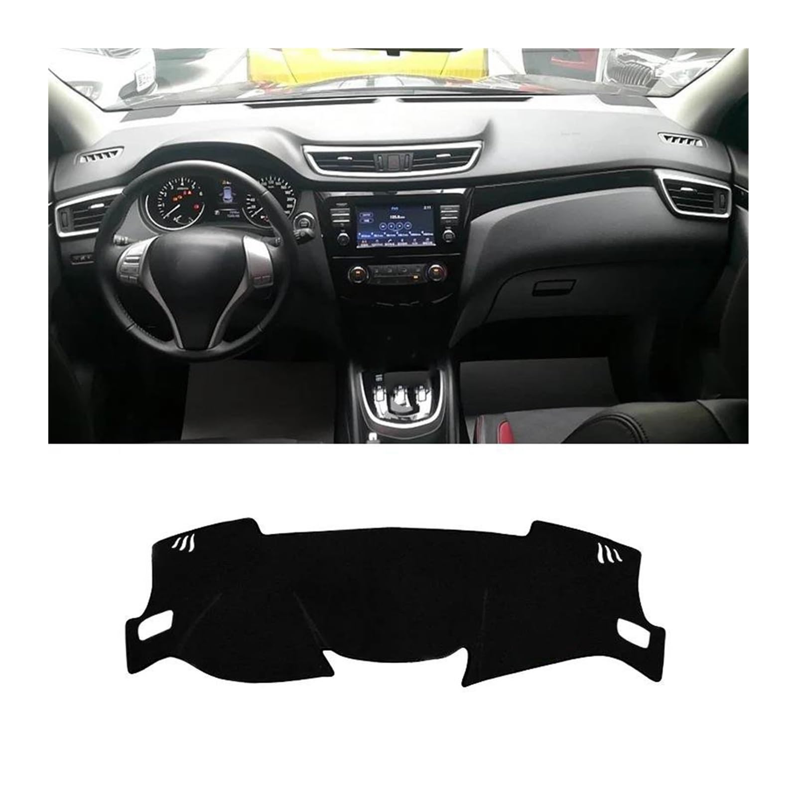 Car Dashboard Cover Pad Für Nissan Für Qashqai Für J11 Für X-Trail Für X Trail Für T32 2014-2020 Auto-Armaturenbrett-Abdeckung Sonnenschutz Instrumententafel Teppiche(Black for J11 LHD) von AVNVNCNO