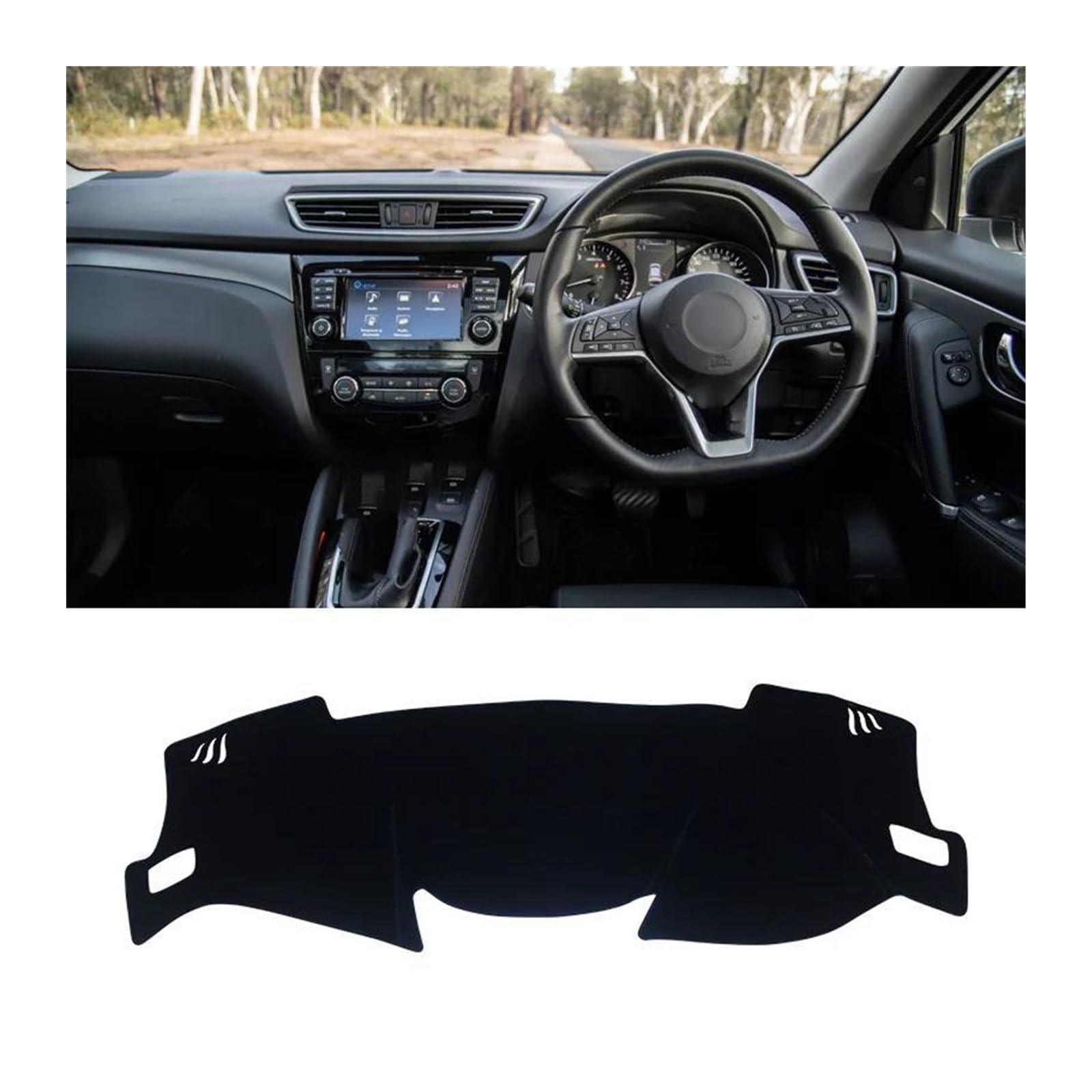 Car Dashboard Cover Pad Für Nissan Für Qashqai Für J11 Für X-Trail Für X Trail Für T32 2014-2020 Auto-Armaturenbrett-Abdeckung Sonnenschutz Instrumententafel Teppiche(Black for J11 RHD) von AVNVNCNO