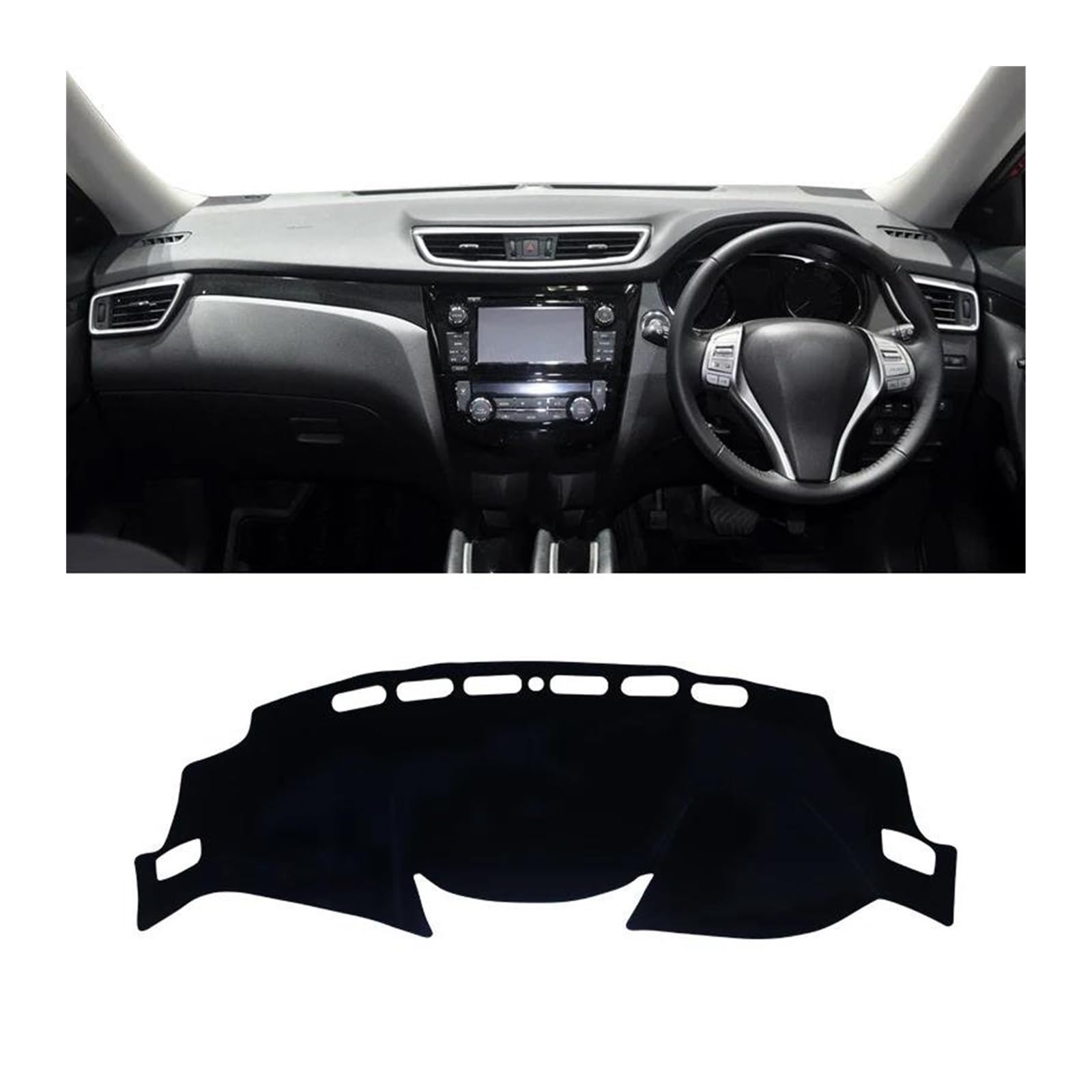 Car Dashboard Cover Pad Für Nissan Für Qashqai Für J11 Für X-Trail Für X Trail Für T32 2014-2020 Auto-Armaturenbrett-Abdeckung Sonnenschutz Instrumententafel Teppiche(Black for T32 RHD) von AVNVNCNO