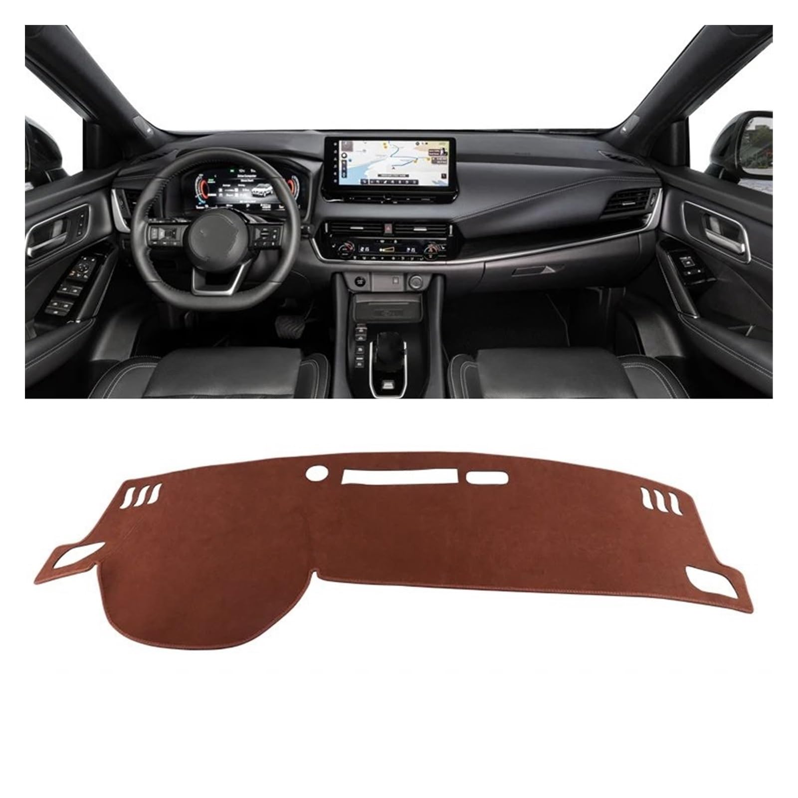 Car Dashboard Cover Pad Für Nissan Für Qashqai Für J12 2021 2022 2023 2024 Auto Armaturenbrettabdeckung Instrumententafel Teppiche Sonnenschutzmatten Anti-Rutsch-Pad(B LHD Brown) von AVNVNCNO