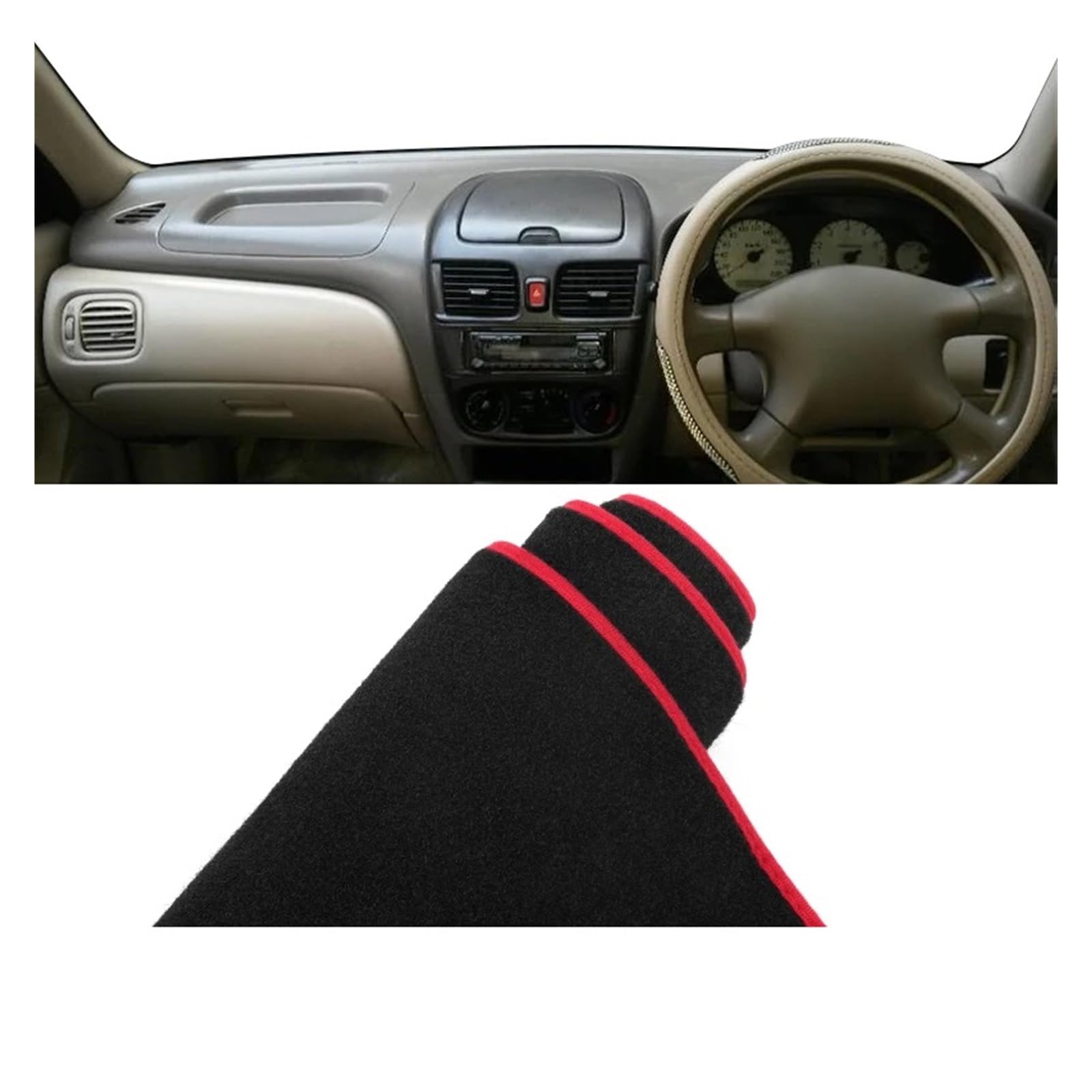 Car Dashboard Cover Pad Für Nissan Für Sentra Für B15 2000 2001 2002 2003 2004 2005 2006 Auto Armaturenbrett Abdeckung Matte Armaturenbrett Sonnenschutz Pad(RHD Red Side) von AVNVNCNO