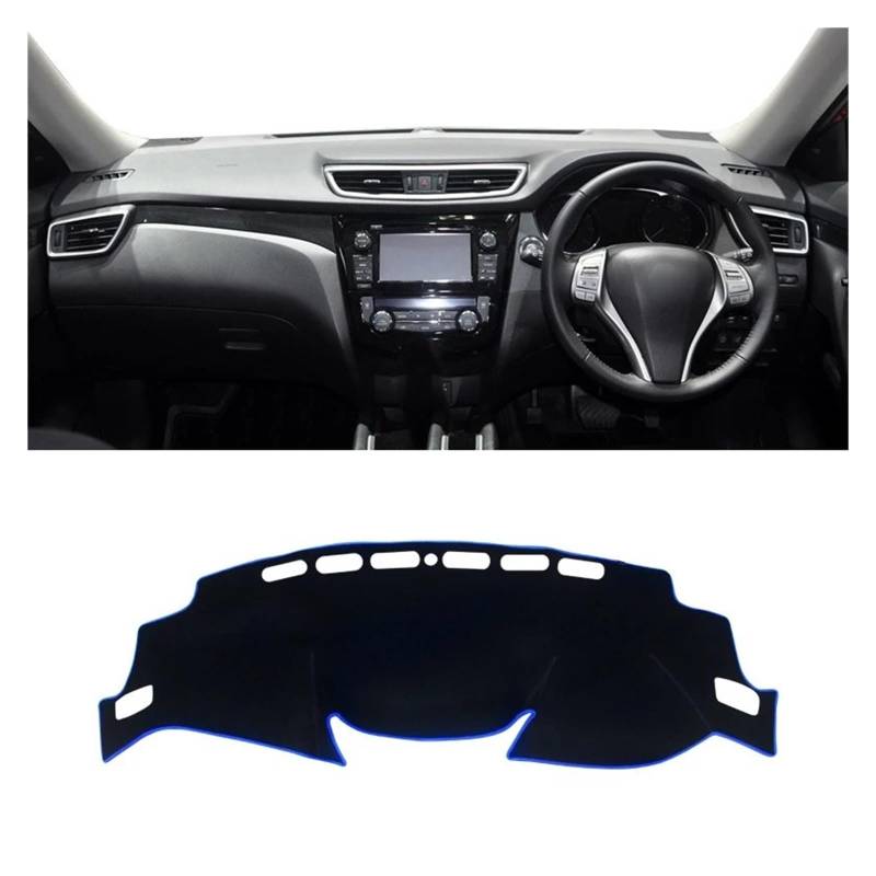 Car Dashboard Cover Pad Für Nissan Für X-Trail Für X Trail Für Xtrail Für T32 2014-2020 Auto-Armaturenbrett-Abdeckung Armaturenbrettmatte Sonnenschutz rutschfeste Unterlage(A Blue Side RHD) von AVNVNCNO