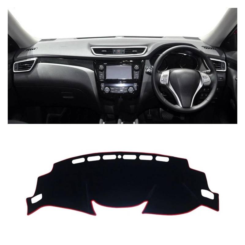 Car Dashboard Cover Pad Für Nissan Für X-Trail Für X Trail Für Xtrail Für T32 2014-2020 Auto-Armaturenbrett-Abdeckung Armaturenbrettmatte Sonnenschutz rutschfeste Unterlage(A Red Side RHD) von AVNVNCNO