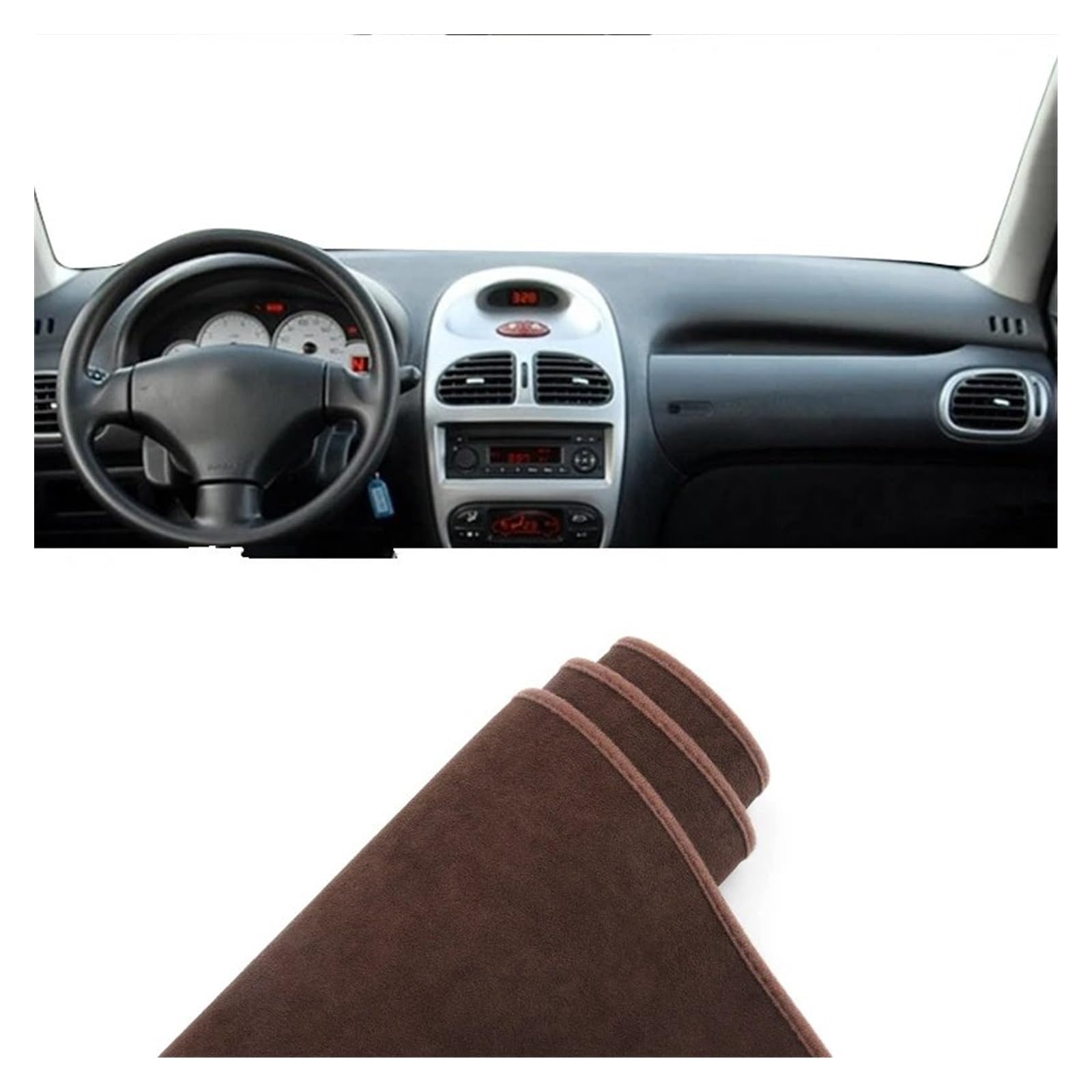 Car Dashboard Cover Pad Für Peugeot 206 Für 206CC Für 206SW 2004-2008 Auto-Armaturenbrett-Abdeckungsmatte Armaturenbrett Sonnenschutzpolster Instrument Rutschfester Teppich(B Brown) von AVNVNCNO