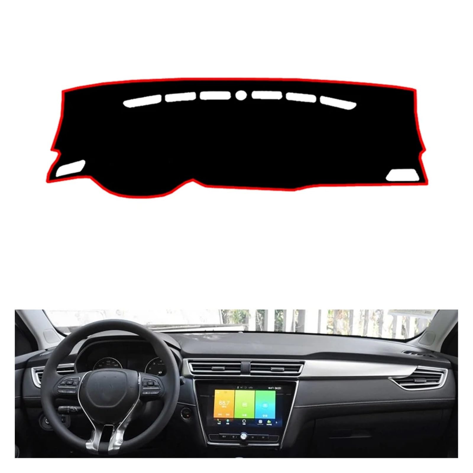 Car Dashboard Cover Pad Für Roewe Für I5 Für EI5 2018 2019 Rechts- Und Linkslenker Auto-Armaturenbrett-Abdeckungen Matten Schatten Kissen Pad Teppiche(Schwarz,Lhd) von AVNVNCNO