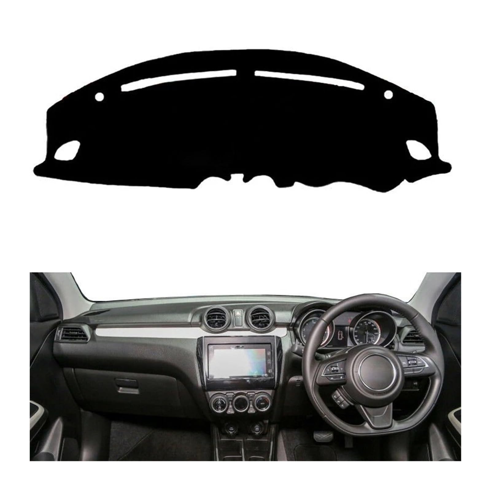 Car Dashboard Cover Pad Für Suzuki Für Swift 2017-2021 Für ZC33S Für 13S Für 53S Für C83S Auto Armaturenbrett Abdeckung Matte Teppich Dash Sonnenschirm Kissen Teppich(Red Edge,RHD) von AVNVNCNO