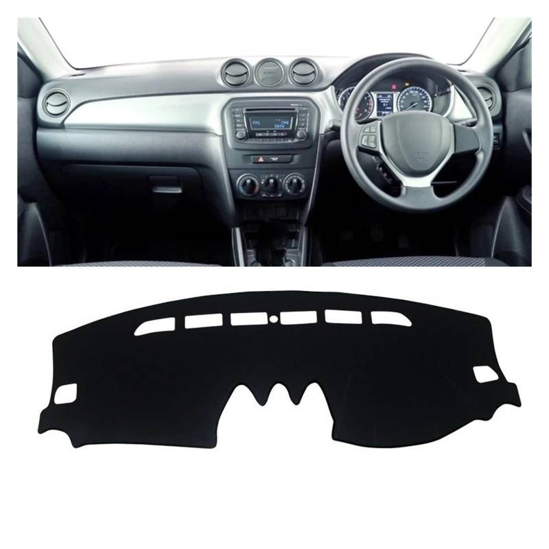 Car Dashboard Cover Pad Für Suzuki Für Vitara Für LY Für Hybrid 2015 2016-2022 Auto Armaturenbrett Abdeckung Matte Sonnenschutz Pad Instrumententafel Teppiche(A RHD Black Side) von AVNVNCNO