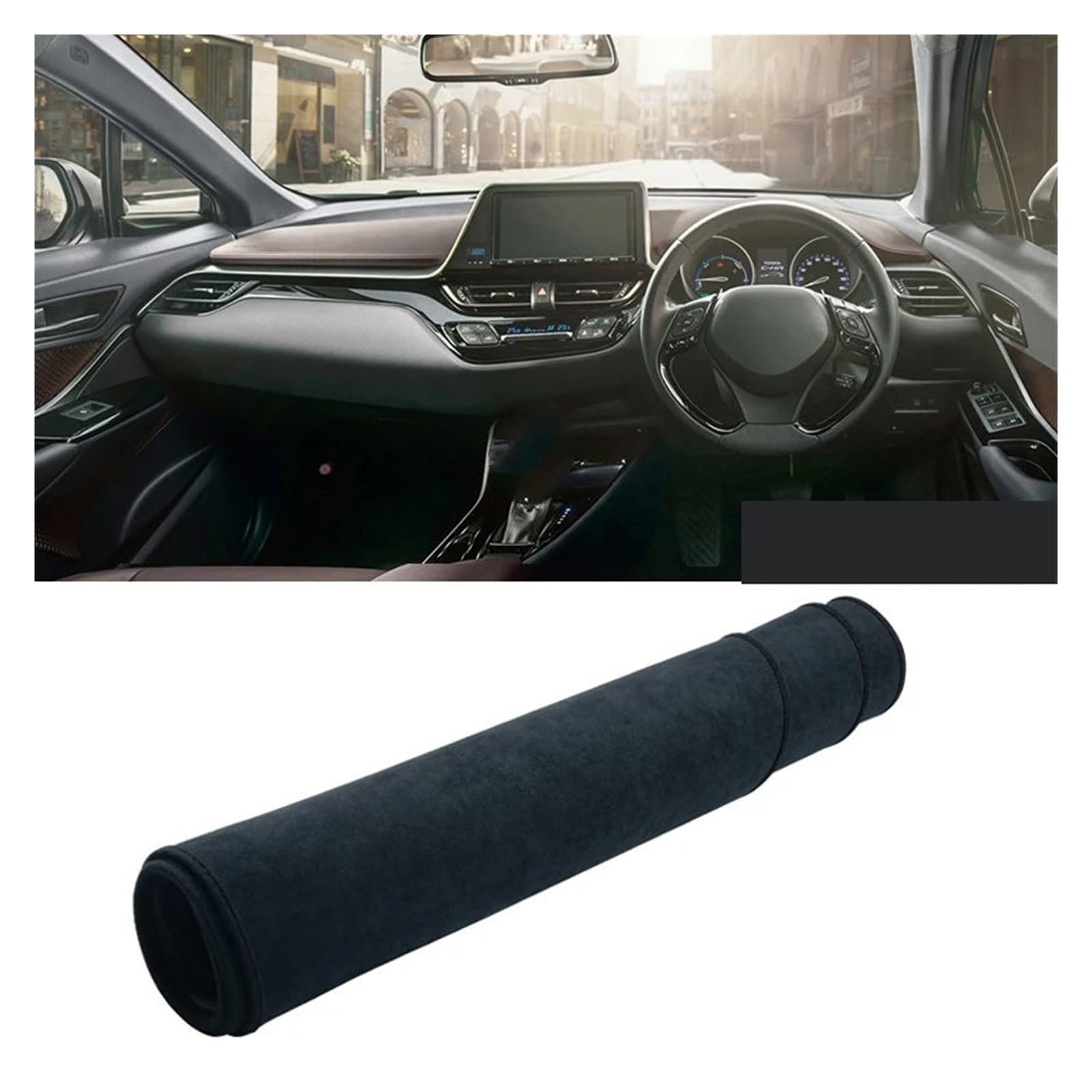 Car Dashboard Cover Pad Für Toyota Für C-HR Für CHR Für C HR Für CH R 2016-2019 2020 2021 2022 2023 Auto-Armaturenbrett-Abdeckung Armaturenbrettmatte Sonnenschutzpad(B Black RHD) von AVNVNCNO