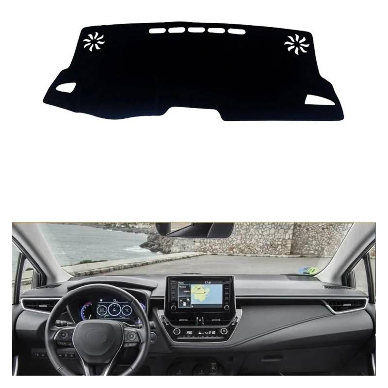 Car Dashboard Cover Pad Für Toyota Für Corolla 2019 2020 Auto Dashboard Vermeiden Licht Pad Instrument Plattform Schreibtisch Abdeckung Matten Teppiche(LHD Black Side) von AVNVNCNO