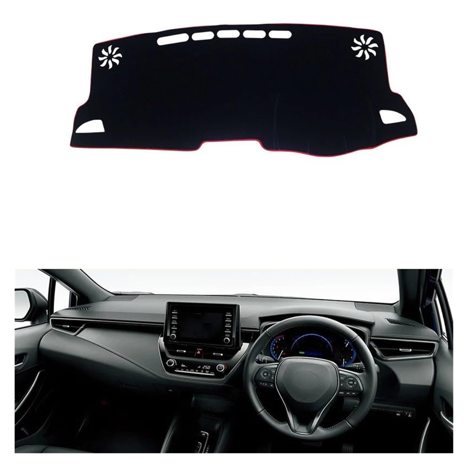 Car Dashboard Cover Pad Für Toyota Für Corolla 2019 2020 Auto Dashboard Vermeiden Licht Pad Instrument Plattform Schreibtisch Abdeckung Matten Teppiche(RHD Red Side) von AVNVNCNO