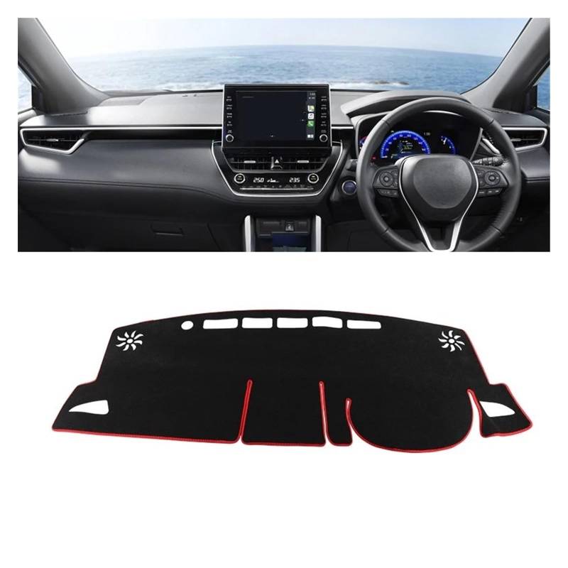 Car Dashboard Cover Pad Für Toyota Für Corolla Für Cross Für XG10 21-24 Für Hybridauto-Armaturenbrettabdeckung Sonnenschutz Vermeiden Sie Lichtmatte rutschfeste Unterlage(A Red Side RHD) von AVNVNCNO