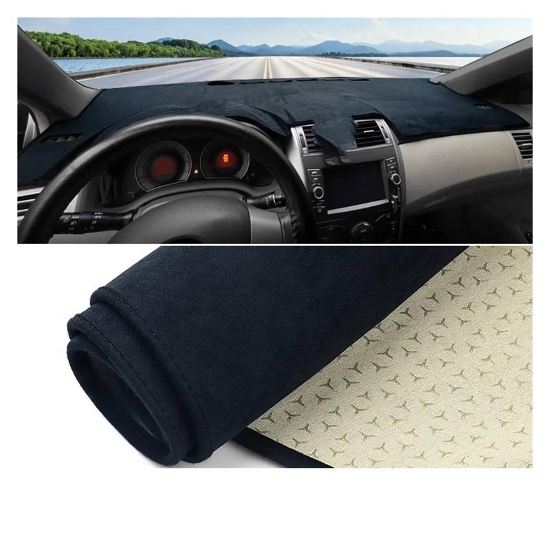 Car Dashboard Cover Pad Für Toyota Für Corolla Für E150 2006 2007 2008 2009 2010 2011 2012 2013 Auto Armaturenbrett Abdeckung Pad Teppich rutschfeste Matte(B Black LHD) von AVNVNCNO