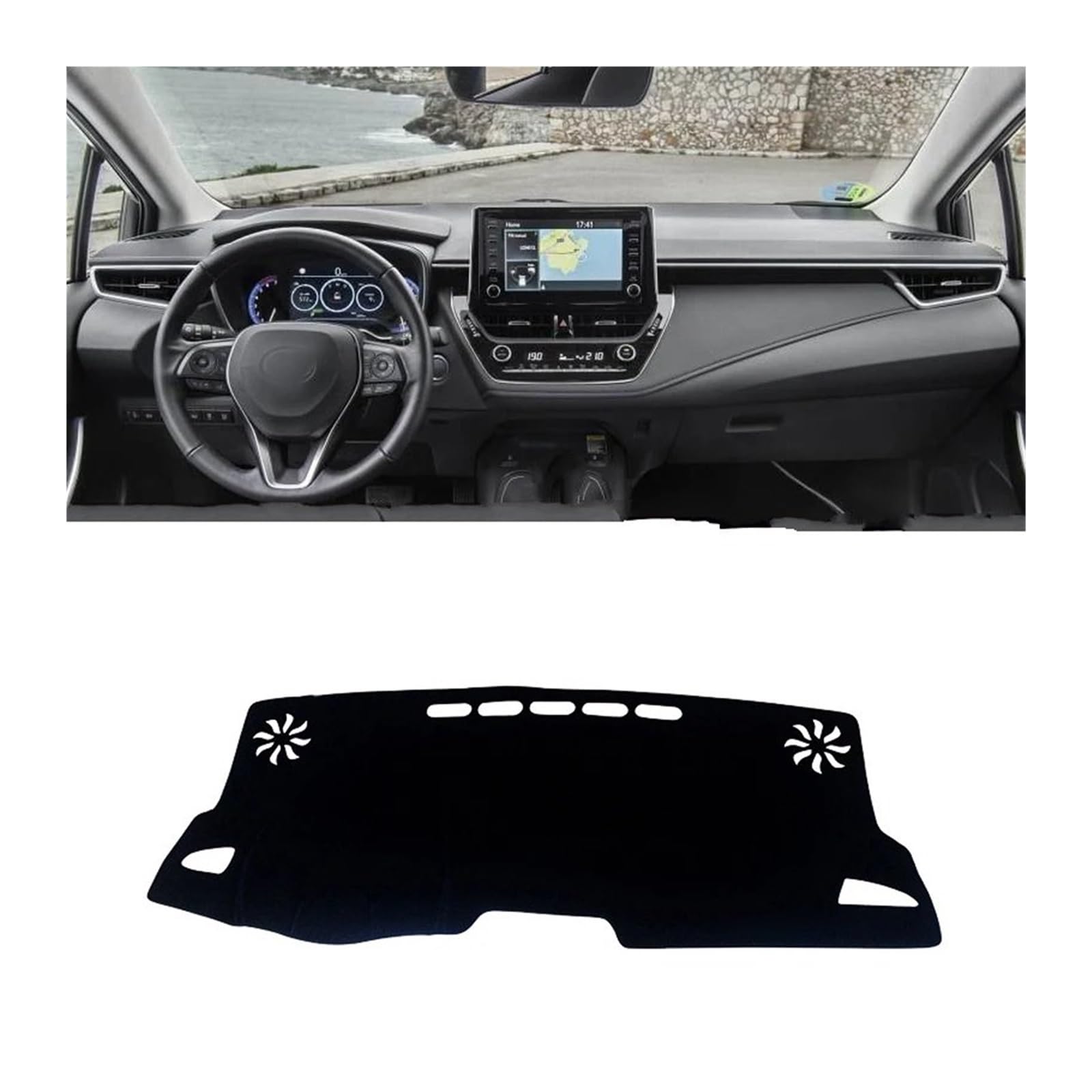 Car Dashboard Cover Pad Für Toyota Für Corolla Für E210 2019 2020 2021 2022 2023 2024 Für Hybridauto-Armaturenbrettabdeckung Armaturenbrettmatte Sonnenschutzpad(A LHD Black Side) von AVNVNCNO