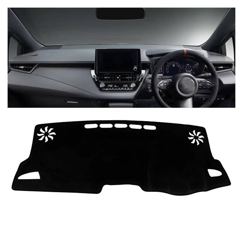 Car Dashboard Cover Pad Für Toyota Für Corolla Für E210 2019 2020 2021-2024 Für Hybridauto-Armaturenbrettabdeckung Vermeiden Sie Lichtmatte Sonnenschutz-Teppichpolster(A Black Side RHD) von AVNVNCNO