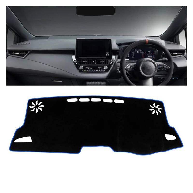 Car Dashboard Cover Pad Für Toyota Für Corolla Für E210 2019 2020 2021-2024 Für Hybridauto-Armaturenbrettabdeckung Vermeiden Sie Lichtmatte Sonnenschutz-Teppichpolster(A Blue Side RHD) von AVNVNCNO