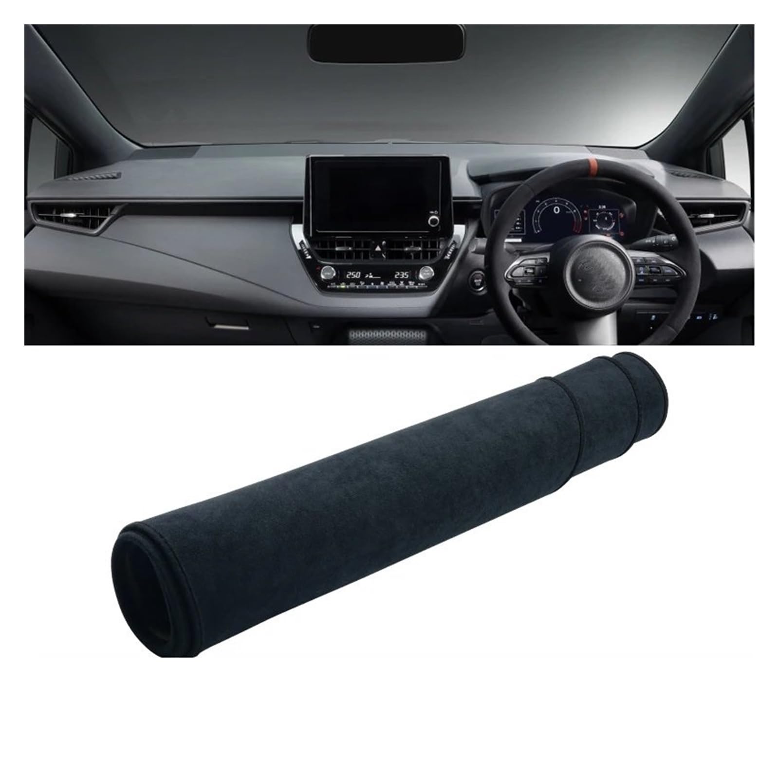 Car Dashboard Cover Pad Für Toyota Für Corolla Für E210 2019 2020 2021-2024 Für Hybridauto-Armaturenbrettabdeckung Vermeiden Sie Lichtmatte Sonnenschutz-Teppichpolster(B Black RHD) von AVNVNCNO