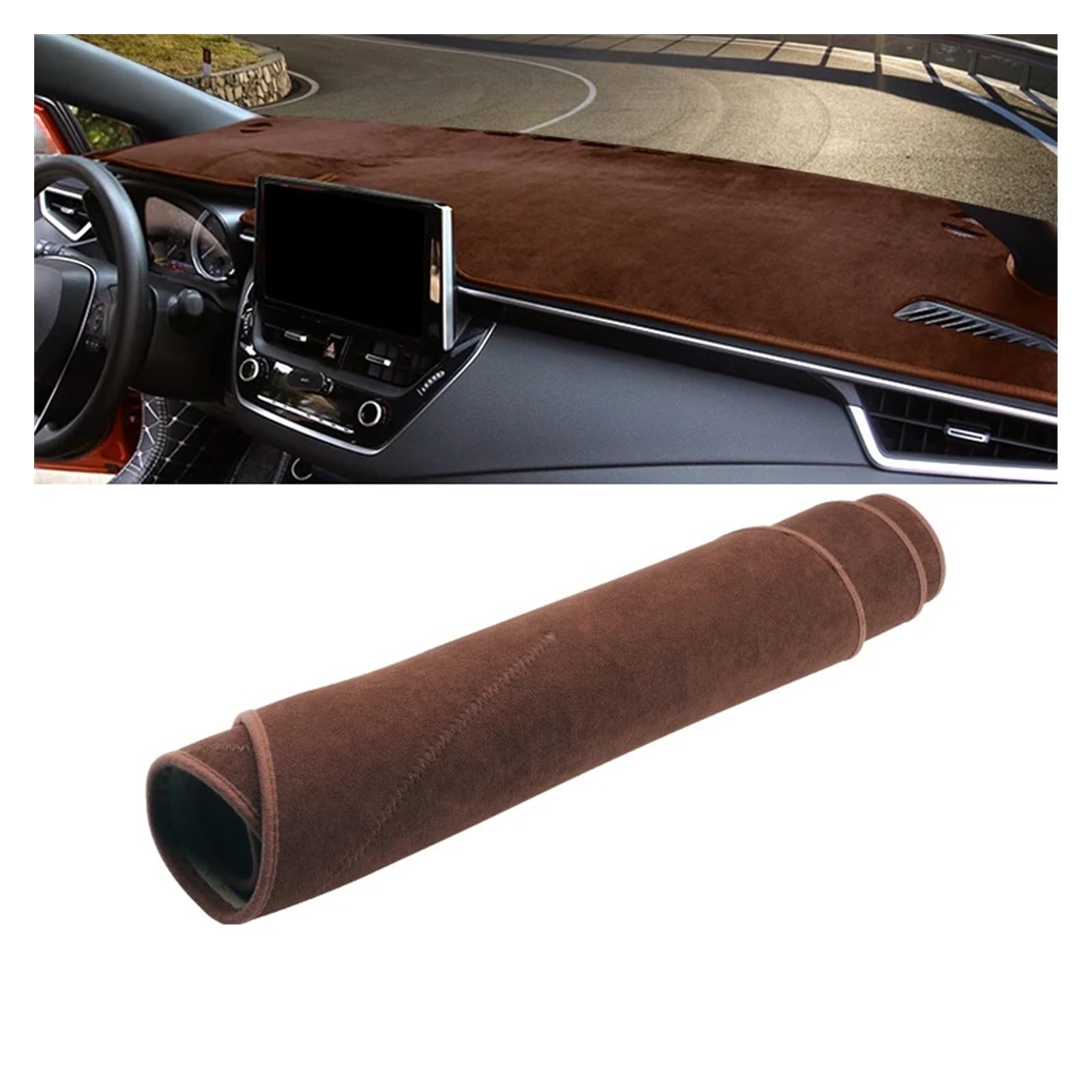 Car Dashboard Cover Pad Für Toyota Für Corolla Für E210 2019 2020 2021-2024 Für Hybridauto-Armaturenbrettabdeckung Vermeiden Sie Lichtmatte Sonnenschutz-Teppichpolster(B Brown LHD) von AVNVNCNO