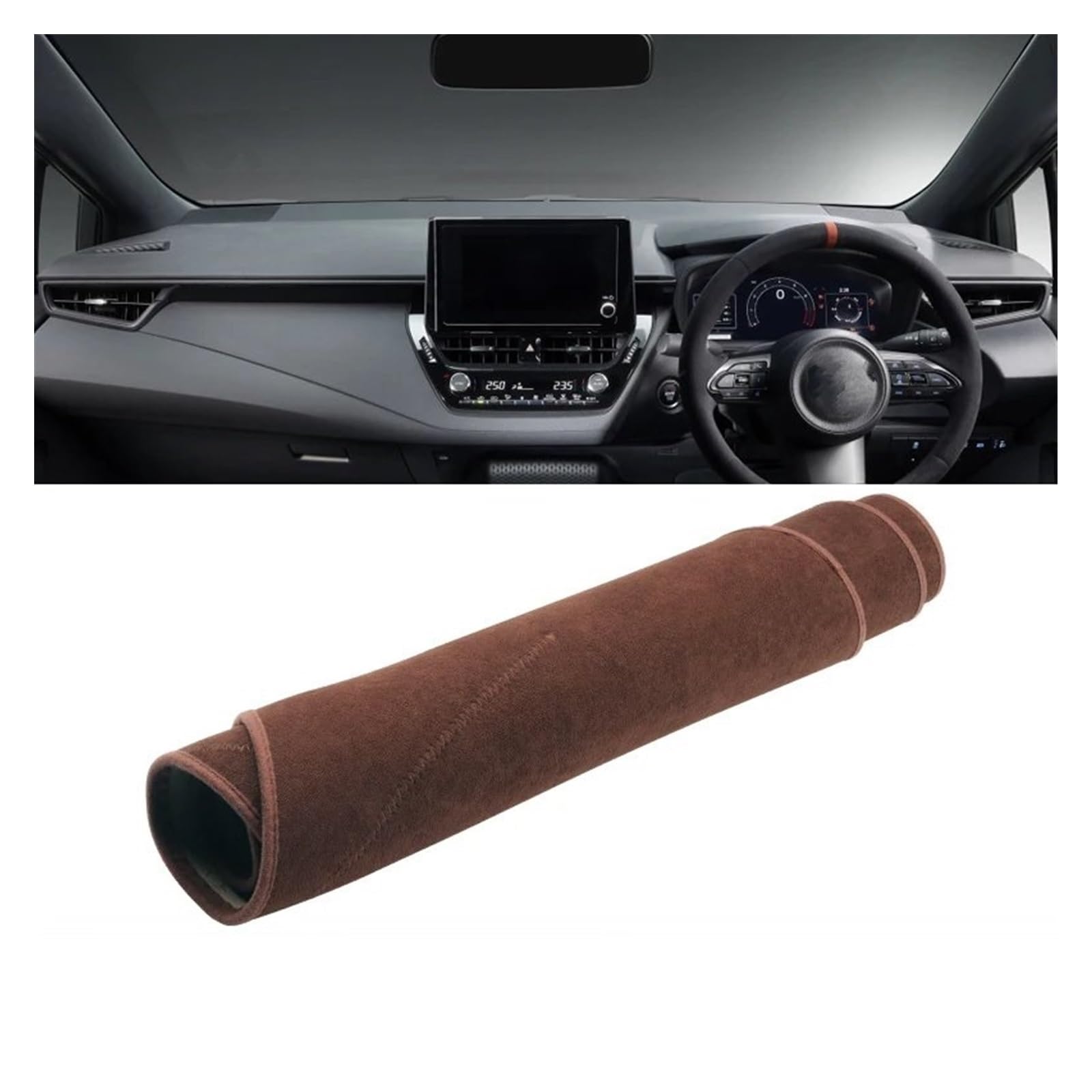 Car Dashboard Cover Pad Für Toyota Für Corolla Für E210 2019 2020 2021-2024 Für Hybridauto-Armaturenbrettabdeckung Vermeiden Sie Lichtmatte Sonnenschutz-Teppichpolster(B Brown RHD) von AVNVNCNO