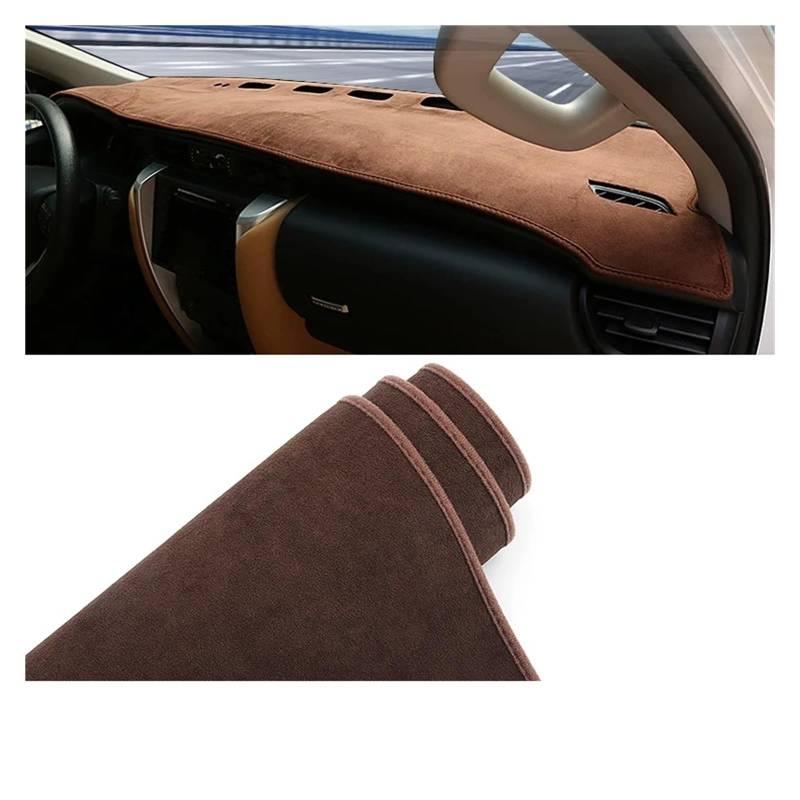 Car Dashboard Cover Pad Für Toyota Für Fortuner Für AN150 Für AN160 2015 2016 2017 2018 2019 2020 2021 2022 2023 Auto-Armaturenbrett-Abdeckungsmatte rutschfeste Pads(Brown LHD) von AVNVNCNO