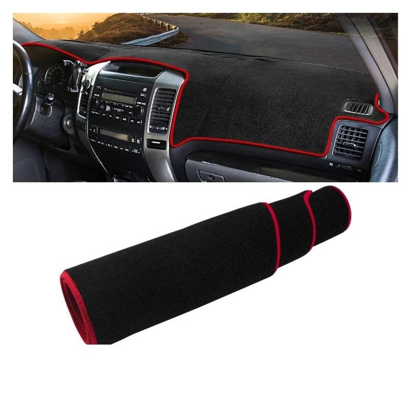 Car Dashboard Cover Pad Für Toyota Für Land Für Cruiser Für Prado 120 Für J120 2003 2004 2005 2006 2007 2008 2009 Auto-Armaturenbrett-Abdeckung Sonnenschutzmatten(A LHD Red Side) von AVNVNCNO