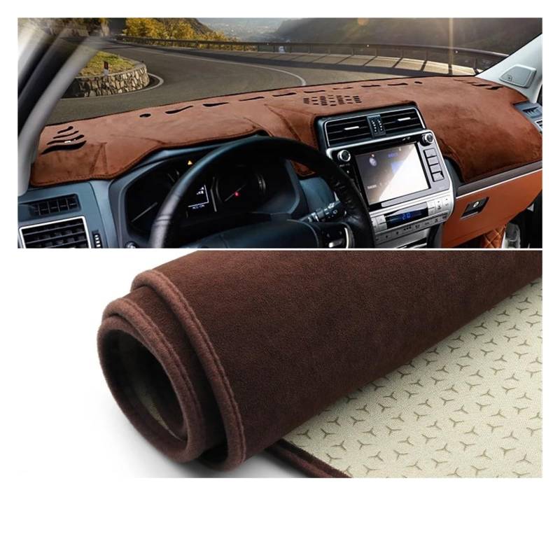 Car Dashboard Cover Pad Für Toyota Für Land Für Cruiser Für Prado 150 Für J150 2010-2018 2019 2020 Auto-Armaturenbrett-Abdeckung Teppiche rutschfeste Matten(B Brown LHD) von AVNVNCNO