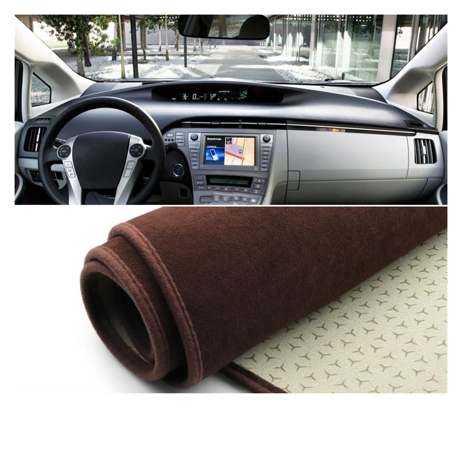 Car Dashboard Cover Pad Für Toyota Für Prius 30 Für XW30 Für ZVW30 2010-2012 2013 2014 2015 Auto Armaturenbrett Abdeckung Sonnenschutz Pad Teppiche(LHD Brown) von AVNVNCNO