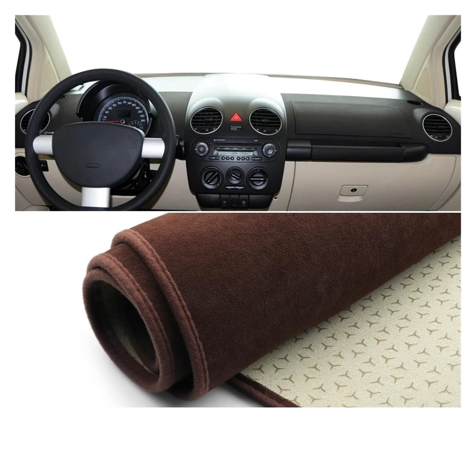 Car Dashboard Cover Pad Für VW Für Neue Für Käfer 2003 2004 2005 2006 2007 2008 2009 2010 2011 Auto Dashboard Abdeckung Matten Instrument Teppich(B Brown) von AVNVNCNO