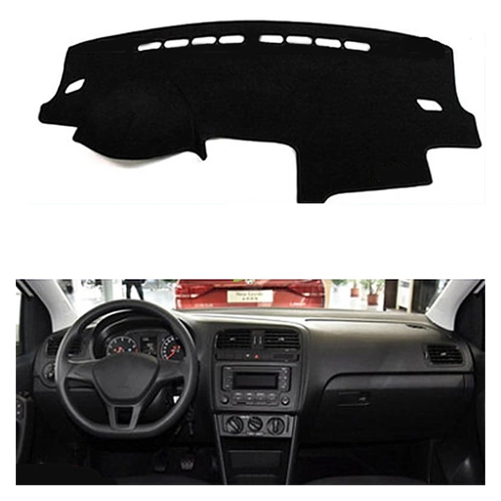 Car Dashboard Cover Pad Für VW Für Polo Für Limousine Für Vento Für MK5 Für 6R 2009-2017 Auto Armaturenbrettabdeckung Armaturenbrettauflage Teppich Dashmat(Blau) von AVNVNCNO