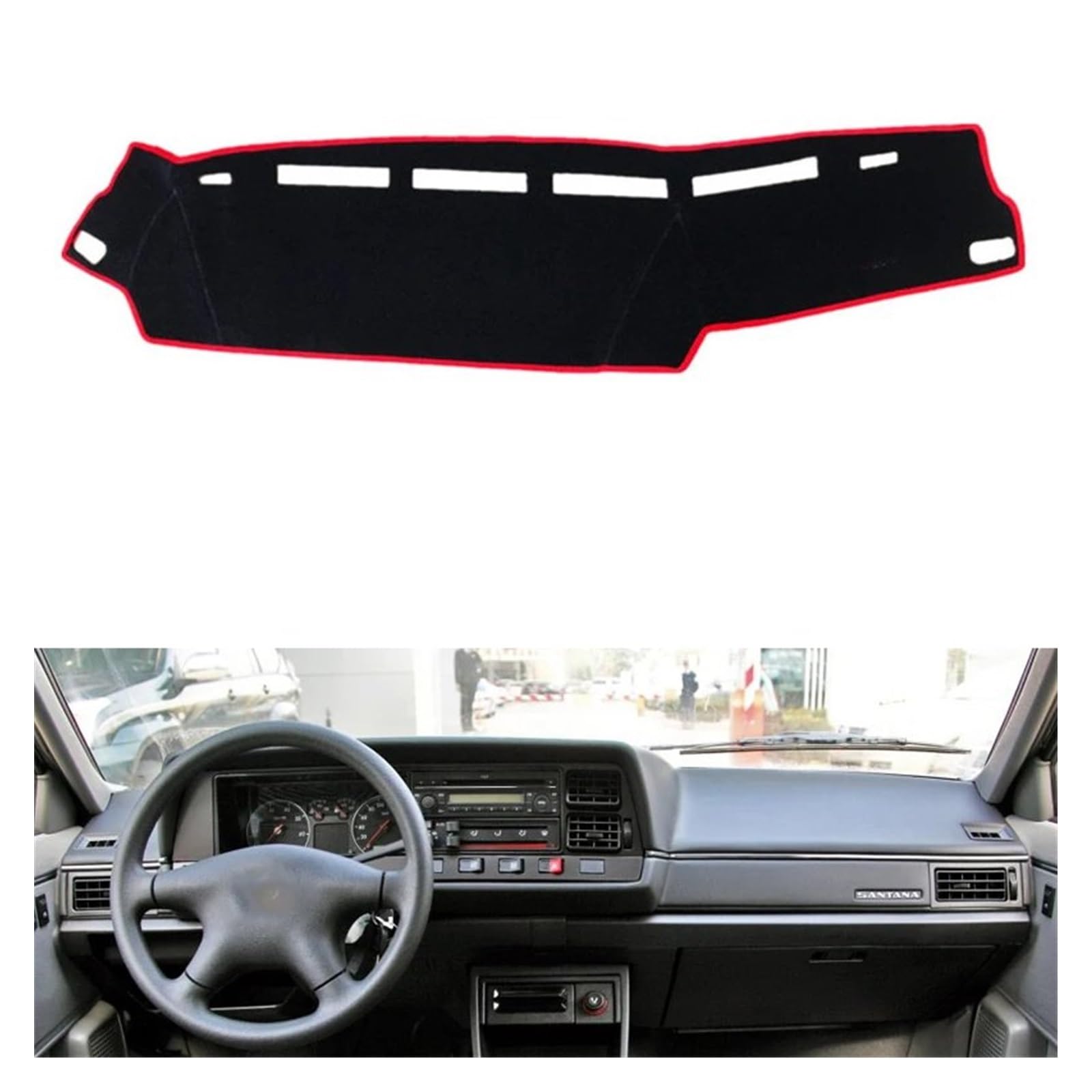 Car Dashboard Cover Pad Für VW Für Santana Für Klassik 2004-2007 Rechts- Und Linkslenker Auto Armaturenbrett Abdeckungen Matte Schatten Kissen Teppiche(Blau,Lhd) von AVNVNCNO