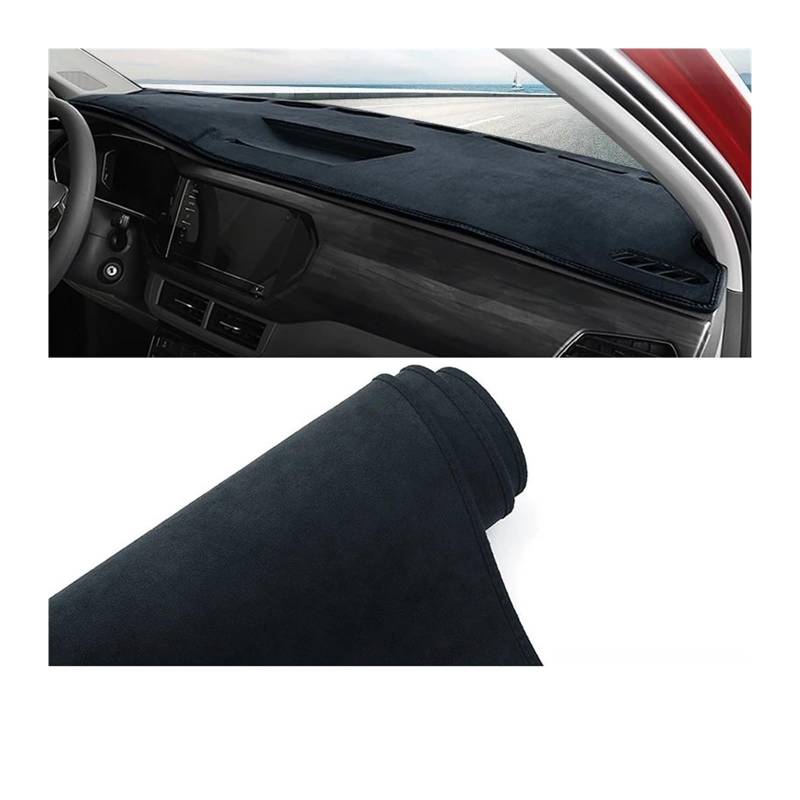 Car Dashboard Cover Pad Für VW Für T-Cross Für TCross 2019 2020 2021 2022 2023 Auto-Armaturenbrett-Abdeckungsmatte Armaturenbrett Sonnenschutz rutschfeste Unterlage(B Black LHD) von AVNVNCNO