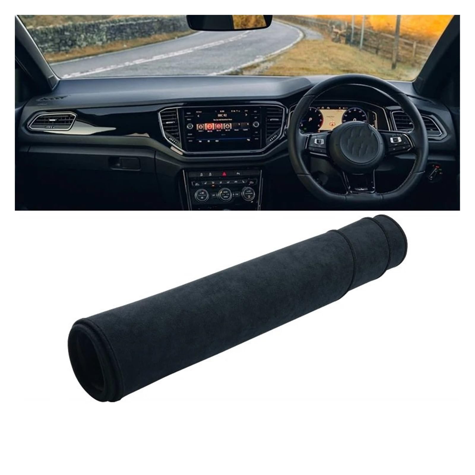 Car Dashboard Cover Pad Für VW Für T-ROC Für T ROC Für TROC 2018 2019 2020 2021 2022 2023 Auto-Armaturenbrett-Abdeckung Sonnenschutzmatten Pad(B Black RHD) von AVNVNCNO