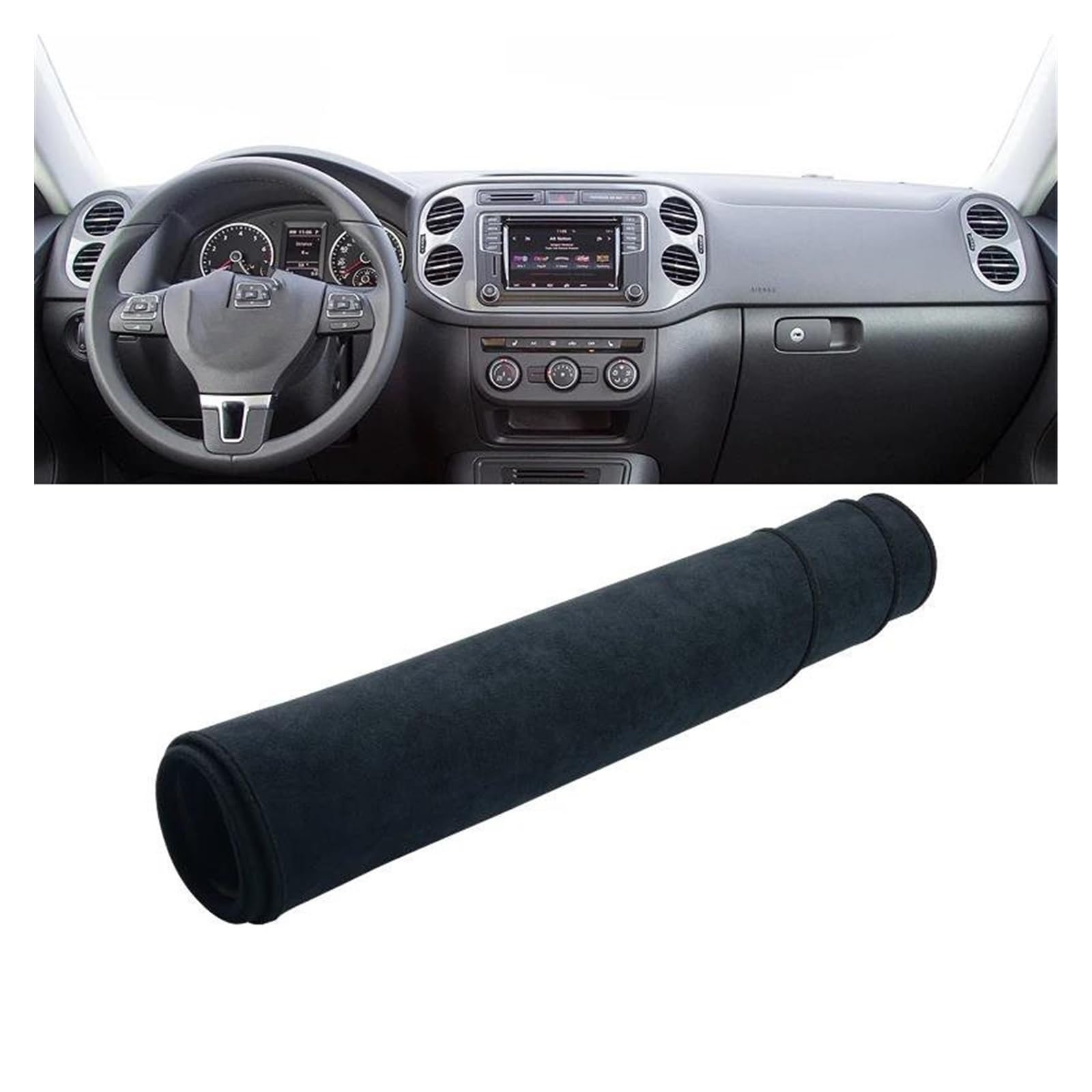 Car Dashboard Cover Pad Für VW Für Tiguan 5N 2007 2008-2010 2011 2012 2013 2014 2015 2016 Auto Armaturenbrett Abdeckung Vermeiden Licht Matte Anti-UV Teppich(B Black LHD) von AVNVNCNO