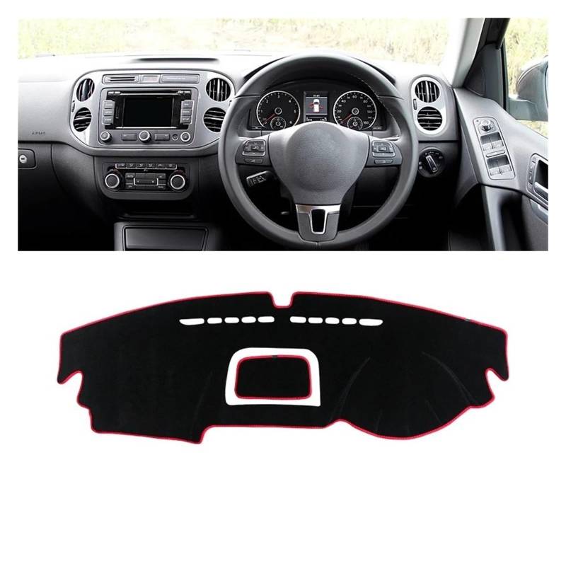 Car Dashboard Cover Pad Für VW Für Tiguan Für MK1 2007 2008 2009 2010 2011 2012 2013 2014 2015 Auto Armaturenbrett Sonnenschutzmatte Abdeckung Pad(A Red Side RHD) von AVNVNCNO