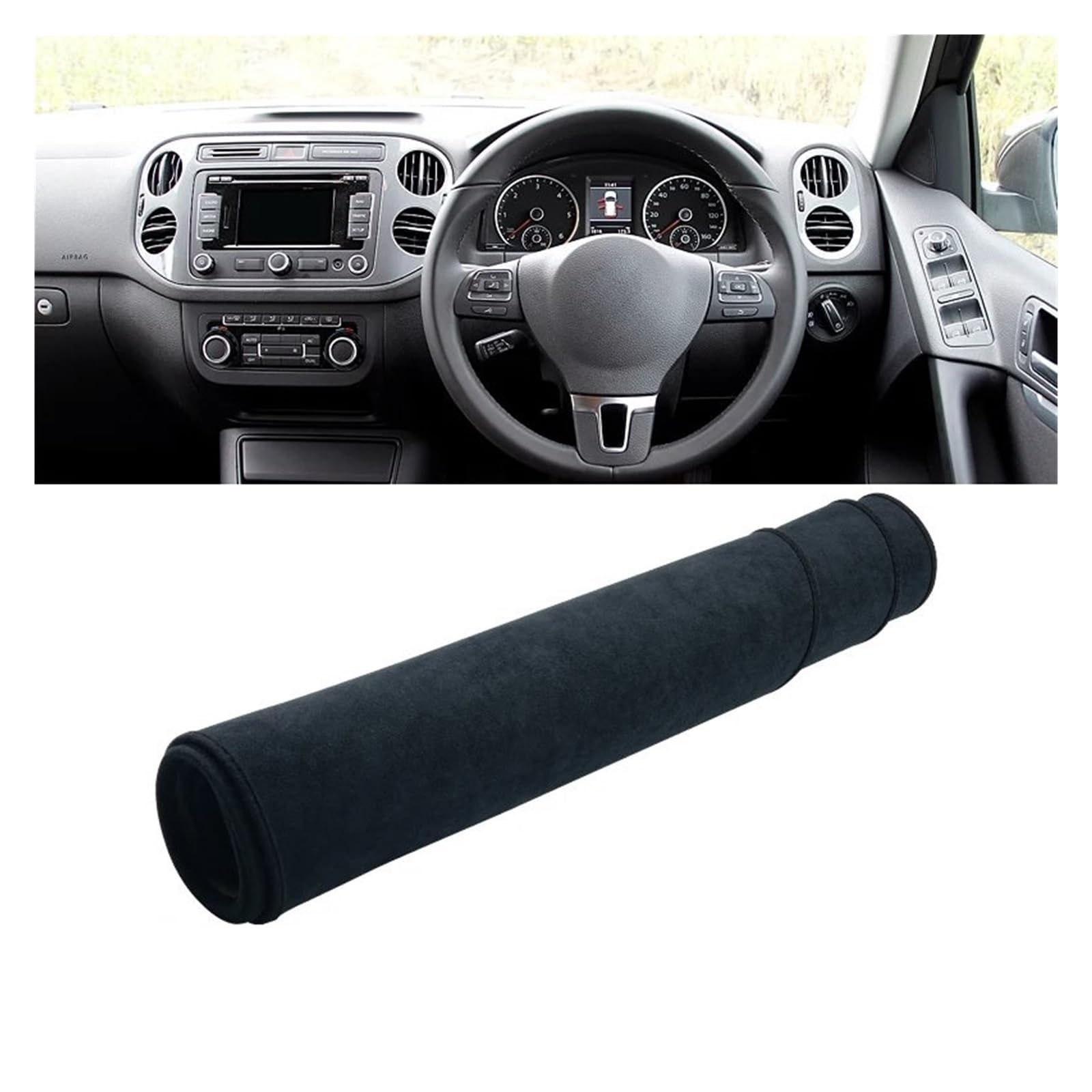 Car Dashboard Cover Pad Für VW Für Tiguan Für MK1 2007 2008 2009 2010 2011 2012 2013 2014 2015 Auto Armaturenbrett Sonnenschutzmatte Abdeckung Pad(B Black RHD) von AVNVNCNO