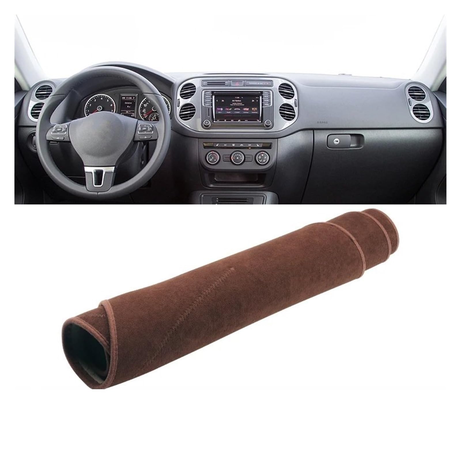 Car Dashboard Cover Pad Für VW Für Tiguan Für MK1 2007 2008 2009 2010 2011 2012 2013 2014 2015 Auto Armaturenbrett Sonnenschutzmatte Abdeckung Pad(B Brown LHD) von AVNVNCNO