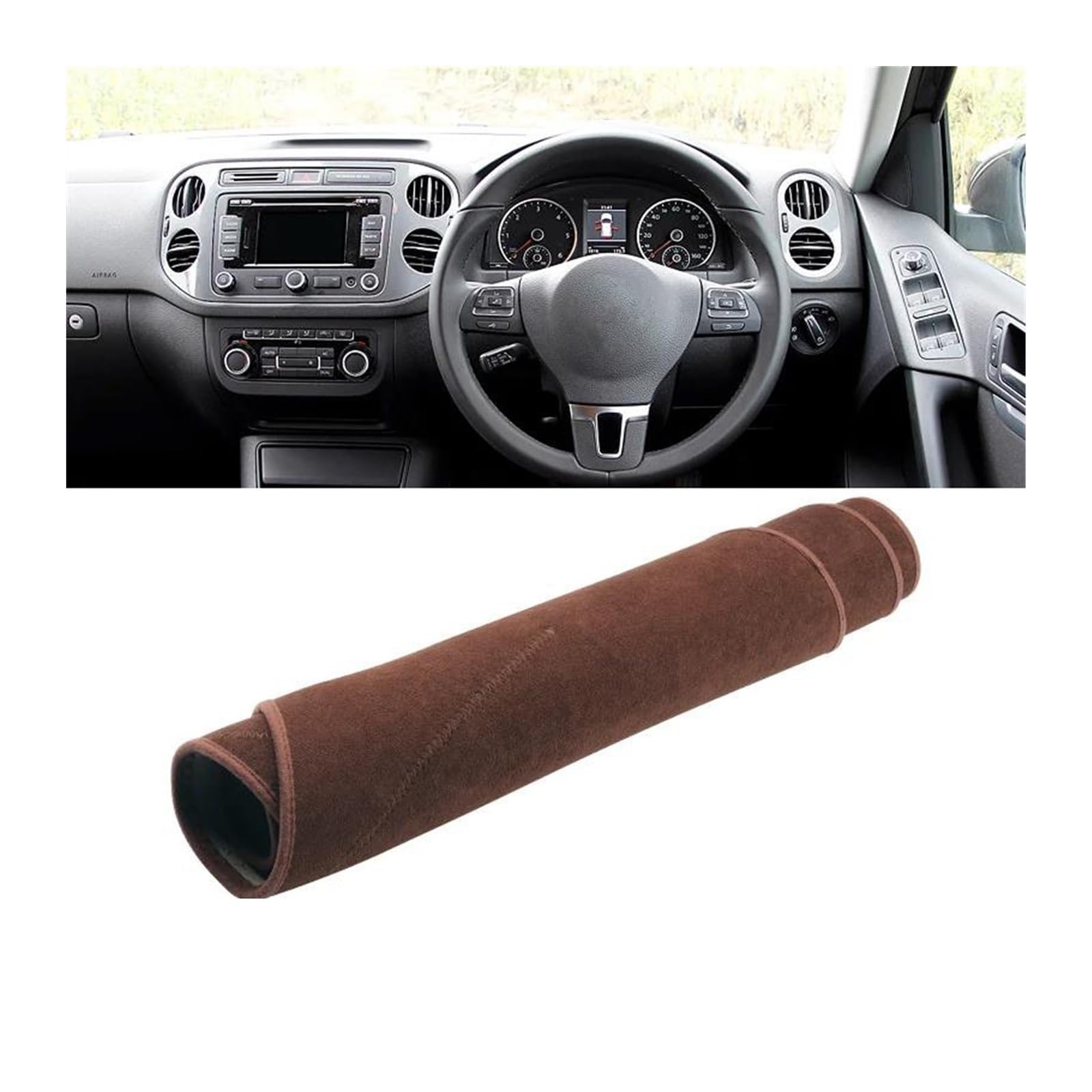 Car Dashboard Cover Pad Für VW Für Tiguan Für MK1 2007 2008 2009 2010 2011 2012 2013 2014 2015 Auto Armaturenbrett Sonnenschutzmatte Abdeckung Pad(B Brown RHD) von AVNVNCNO