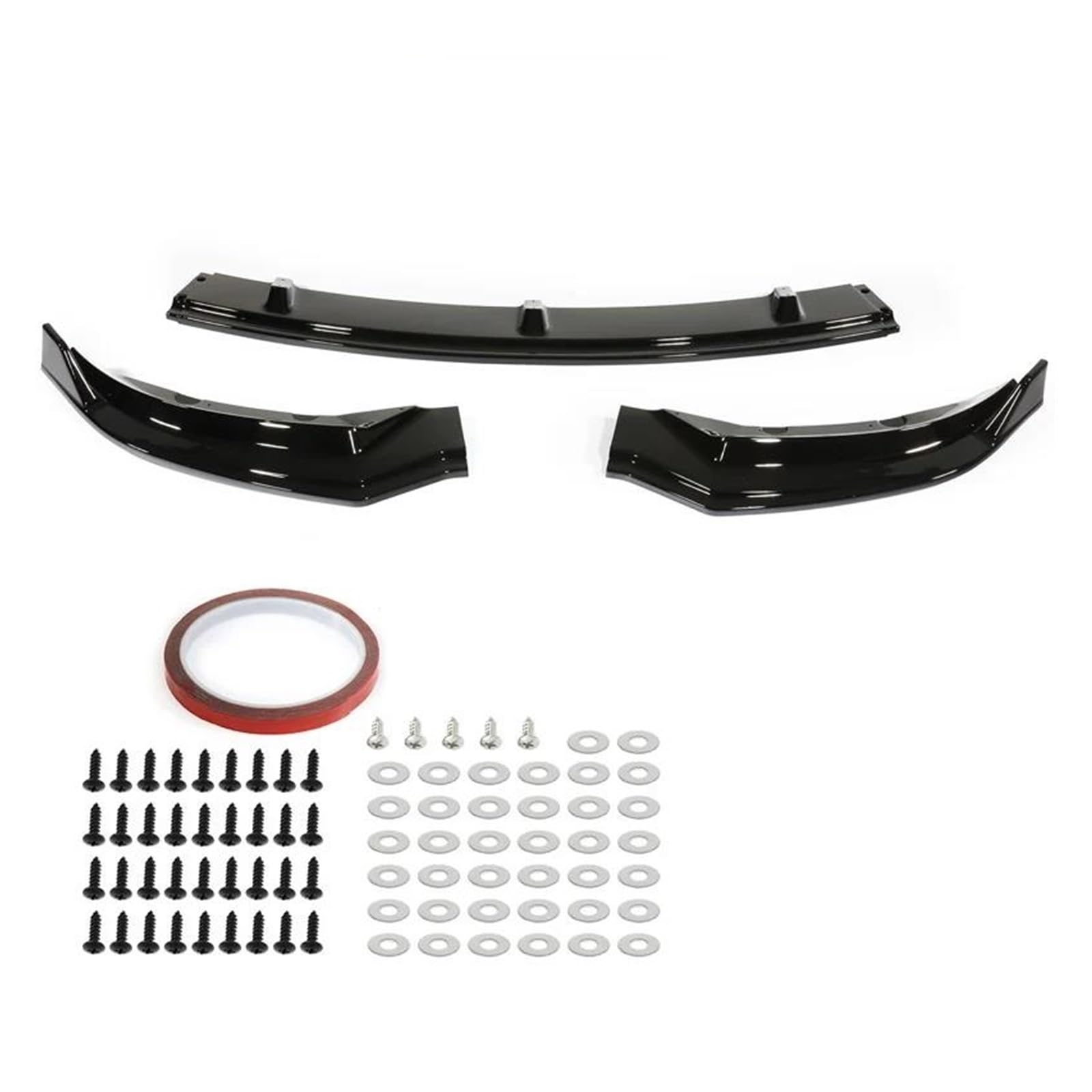 Frontspoiler 3 Stücke Für Tesla Für Modell 3 2016 2017 2018 2019 Auto Vorderen Stoßfänger Lip Spoiler Dekorative Abdeckung Splitter Körper Kit Zubehör Frontstoßstange Spoiler(Gloss Black) von AVNVNCNO