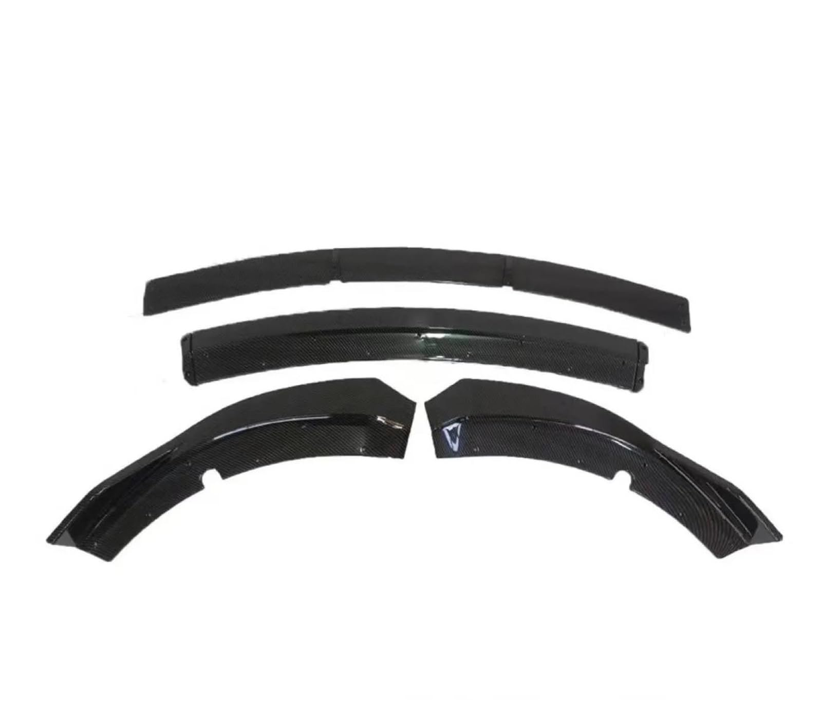 Frontspoiler 4 Stücke Für Dodge Für Ladegerät Für SRT 2015 2016 2017 2018 2019 2020 Auto Vorderen Stoßfänger Lip Spoiler Splitter Körper Kit Frontstoßstange Spoiler(Kohlefaser-Optik) von AVNVNCNO