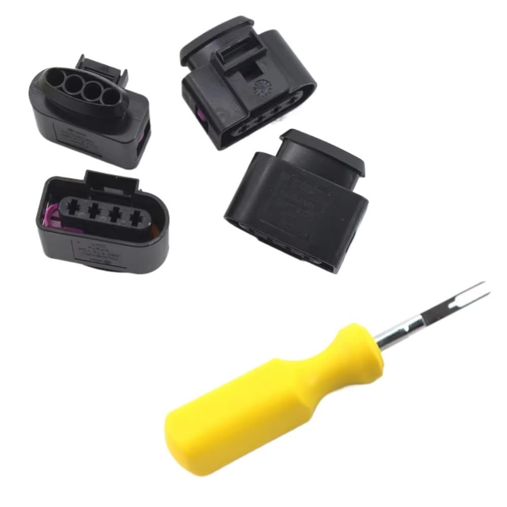 Motorrad Zündspule 4 * Auto Zündspule Stecker Reparatur Kit Harness Stecker + Werkzeug 4B0973724 4B 0 973 724 Für A1 A2 A3 A4 A5 A6 A8 Q7 TT R8 RS3 RS4 1999-2015 Motor Zündspule von AVNVNCNO