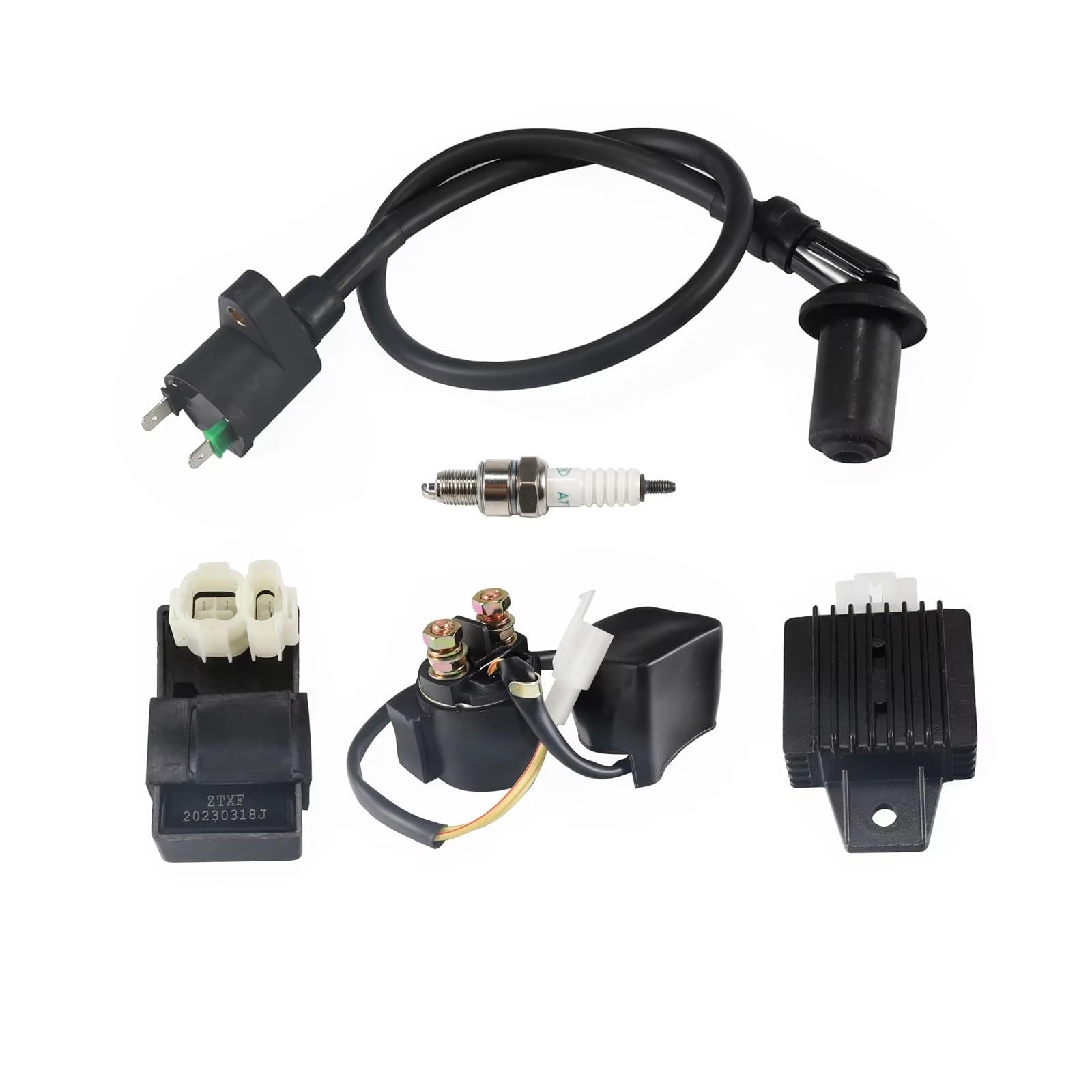 Motorrad Zündspule GY6 Zündspule AC 6 Pin CDI Regler Gleichrichter Relais Zündkerze Kit Für ATV Dirt Bike Gokart 50cc 1250cc 150cc Auto Motor ATV Motor Zündspule von AVNVNCNO