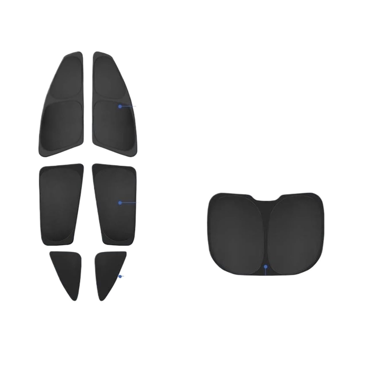 Sonnenblende Auto Für Tesla Für Modell 3/Y 2017 2018 2019 2020 2021-2022 Seitenfenster-Sonnenschutz, Sichtschutz, Sonnenschutz, Beschattung, Isolierung Der Vorderen Auto Fenster Verdunkelung(B 7 piece von AVNVNCNO