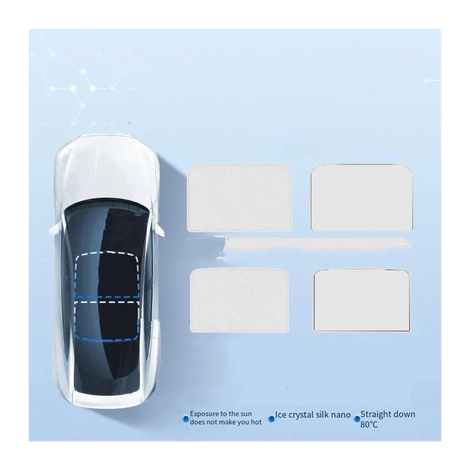 Sonnenblende Auto Für Tesla Für Modell 3/Y 2021 2022-2023 Schiebedach-Sonnenschutzvorhänge Wärmedämmdach Mit Elektrostatischer Adsorption Und Sonnenschutzfunktion Auto Fenster Verdunkelung(B Beige) von AVNVNCNO