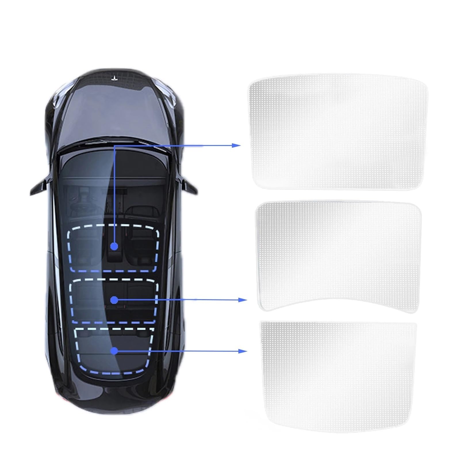 Sonnenblende Auto Sonnenschutz Für Privatsphäre, Für Tesla Für Modell 3 Y, Sonnenschutz Für Seitenfenster, Jalousie, Beschattung Für Camping, Wanderruhe, Zubehör Auto Fenster Verdunkelung(A White Ice von AVNVNCNO