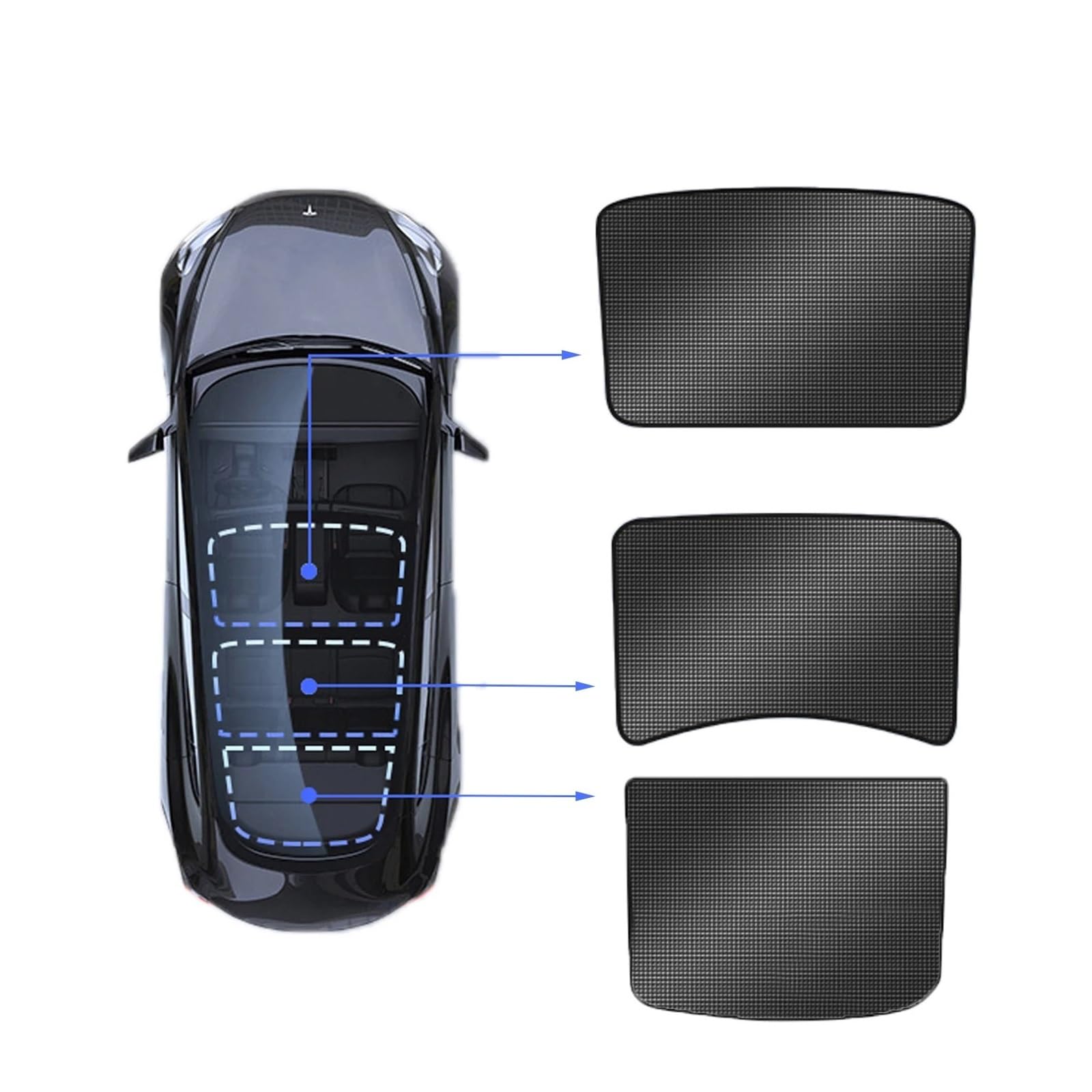 Sonnenblende Auto Sonnenschutz Für Privatsphäre, Für Tesla Für Modell 3 Y, Sonnenschutz Für Seitenfenster, Jalousie, Beschattung Für Camping, Wanderruhe, Zubehör Auto Fenster Verdunkelung(A Black Ice von AVNVNCNO