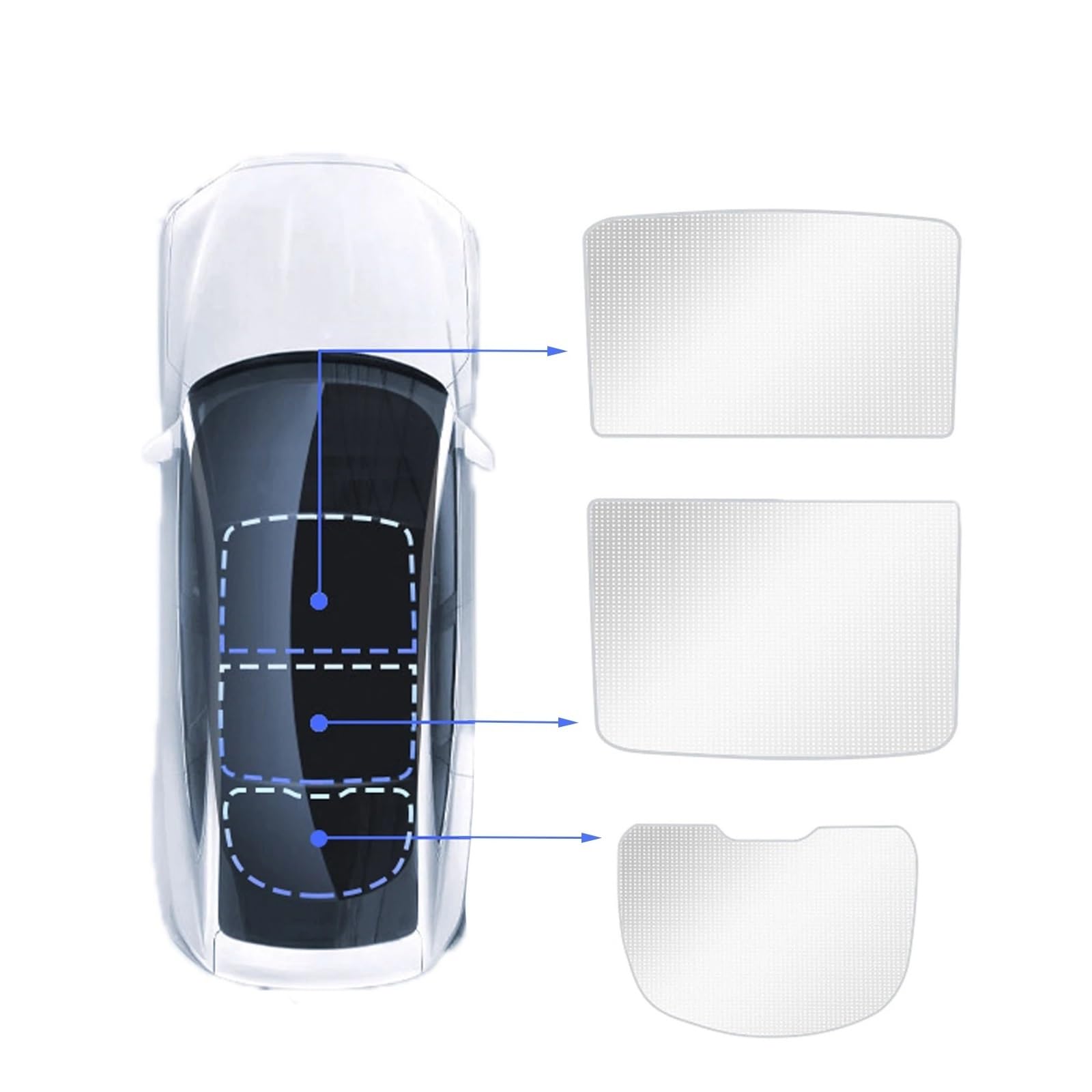 Sonnenblende Auto Sonnenschutz Für Privatsphäre, Für Tesla Für Modell 3 Y, Sonnenschutz Für Seitenfenster, Jalousie, Beschattung Für Camping, Wanderruhe, Zubehör Auto Fenster Verdunkelung(B White Ice von AVNVNCNO