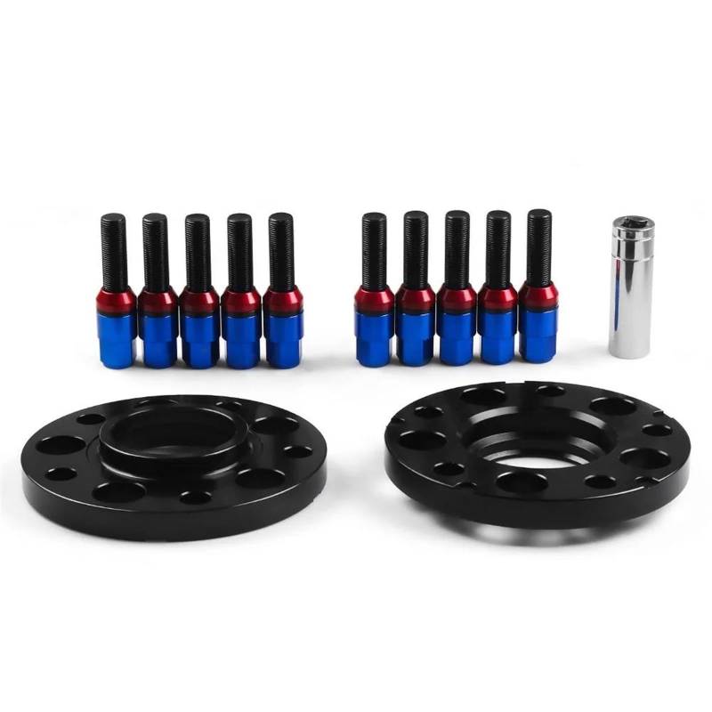 15mm 5x120mm 72,56mm Hubcentric Spurverbreiterungen M14x1.25 Kegelschrauben Für F-Serie F10 F12 F13 F01 F02 F30 Auto-Rad-Distanzscheiben(Blue Bolts) von AWGNTQQ