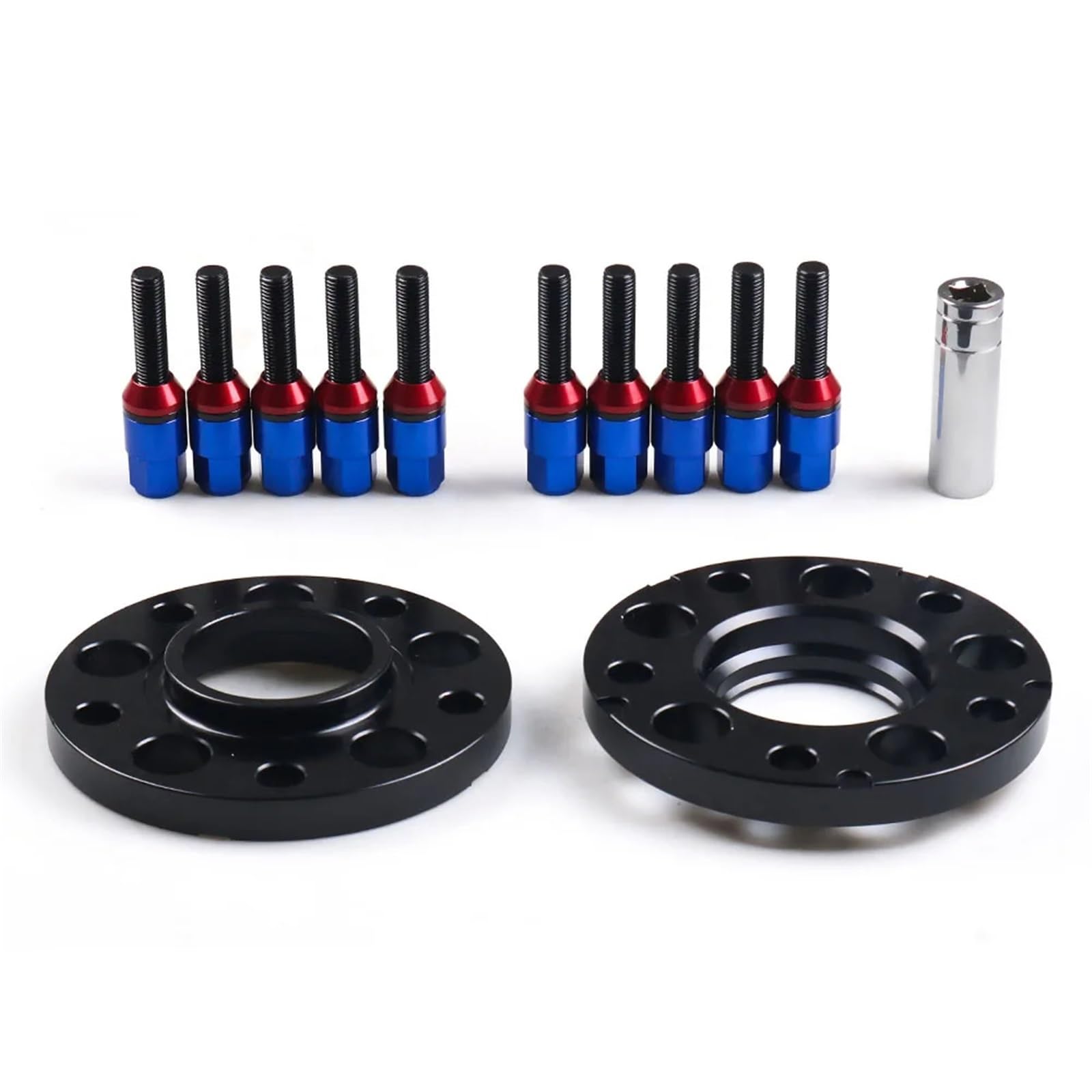 15mm 72,56mm 5x120mm Hubcentric Spurverbreiterungen M14x1.25 Kegelschrauben Für F-Serie F10 F12 F13 F01 F02 F30 Auto-Rad-Distanzscheiben(Blue Bolts) von AWGNTQQ